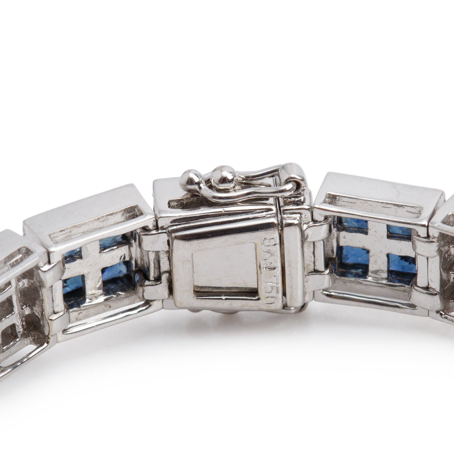 18k White Gold Sapphire &  Diamond Tennis Bracelet