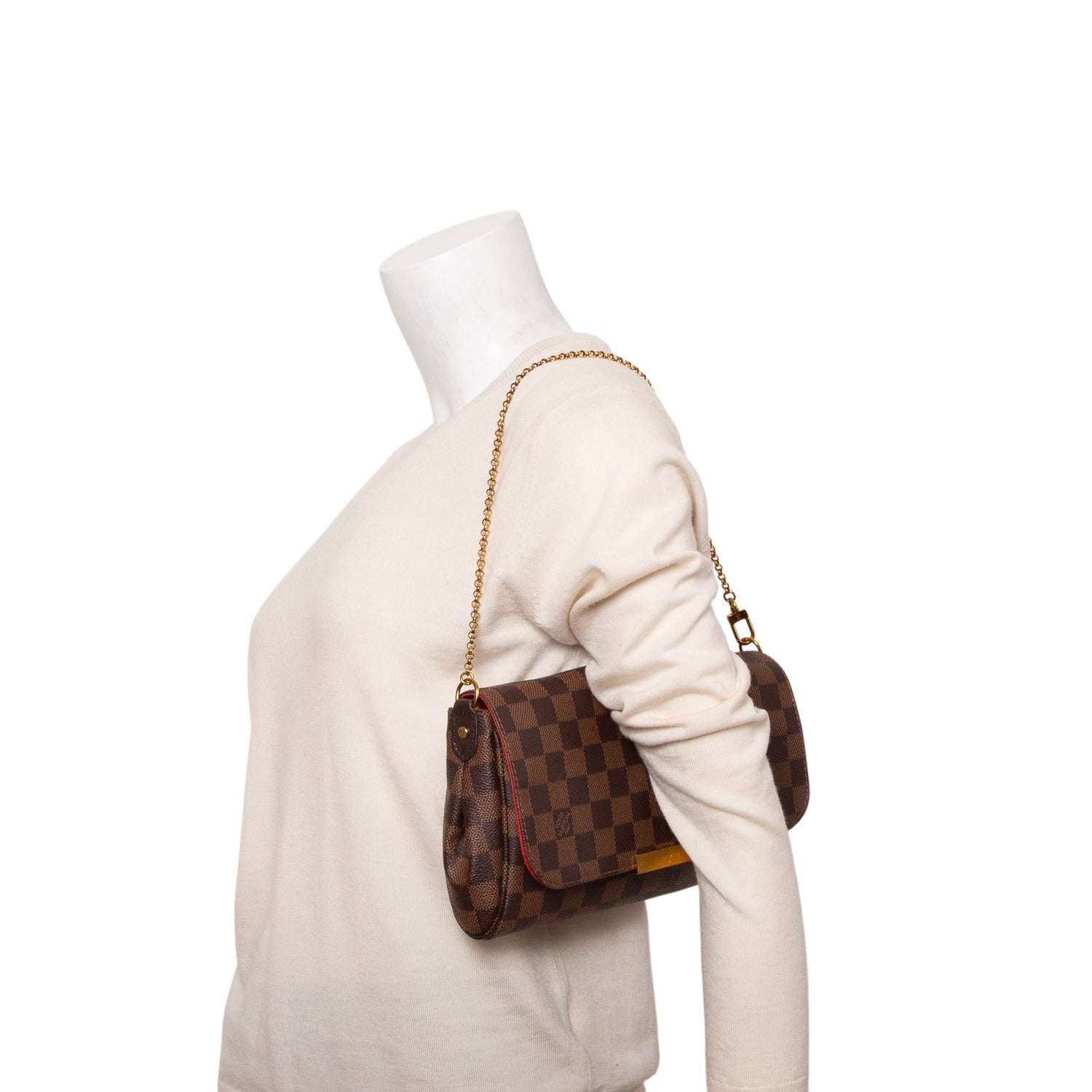 Louis Vuitton Damier Ebene Favorite MM w/ Box, Strap & Receipt