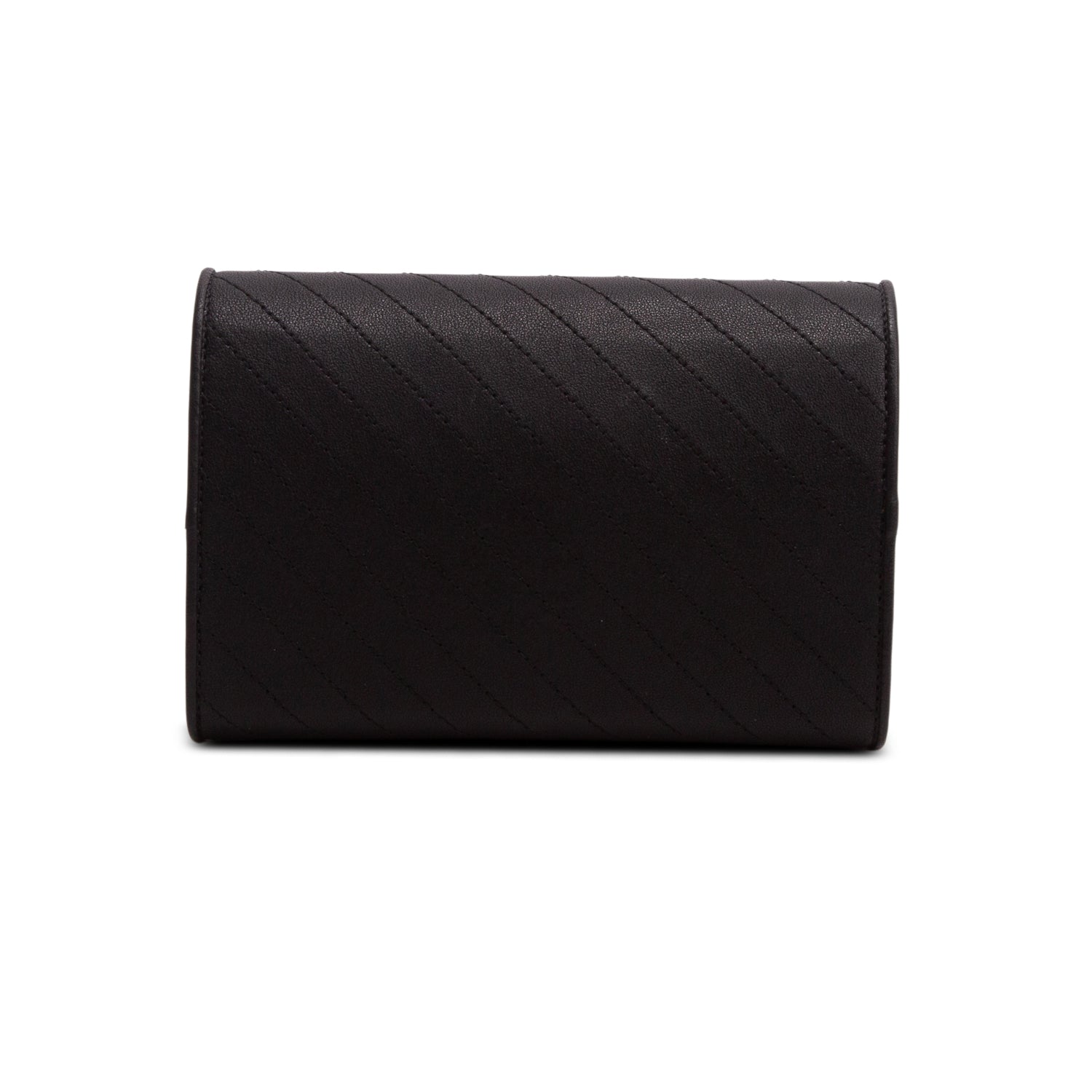 Gucci Black Calfskin Diagonal Stitched Blondie Wallet on Chain w/ Box