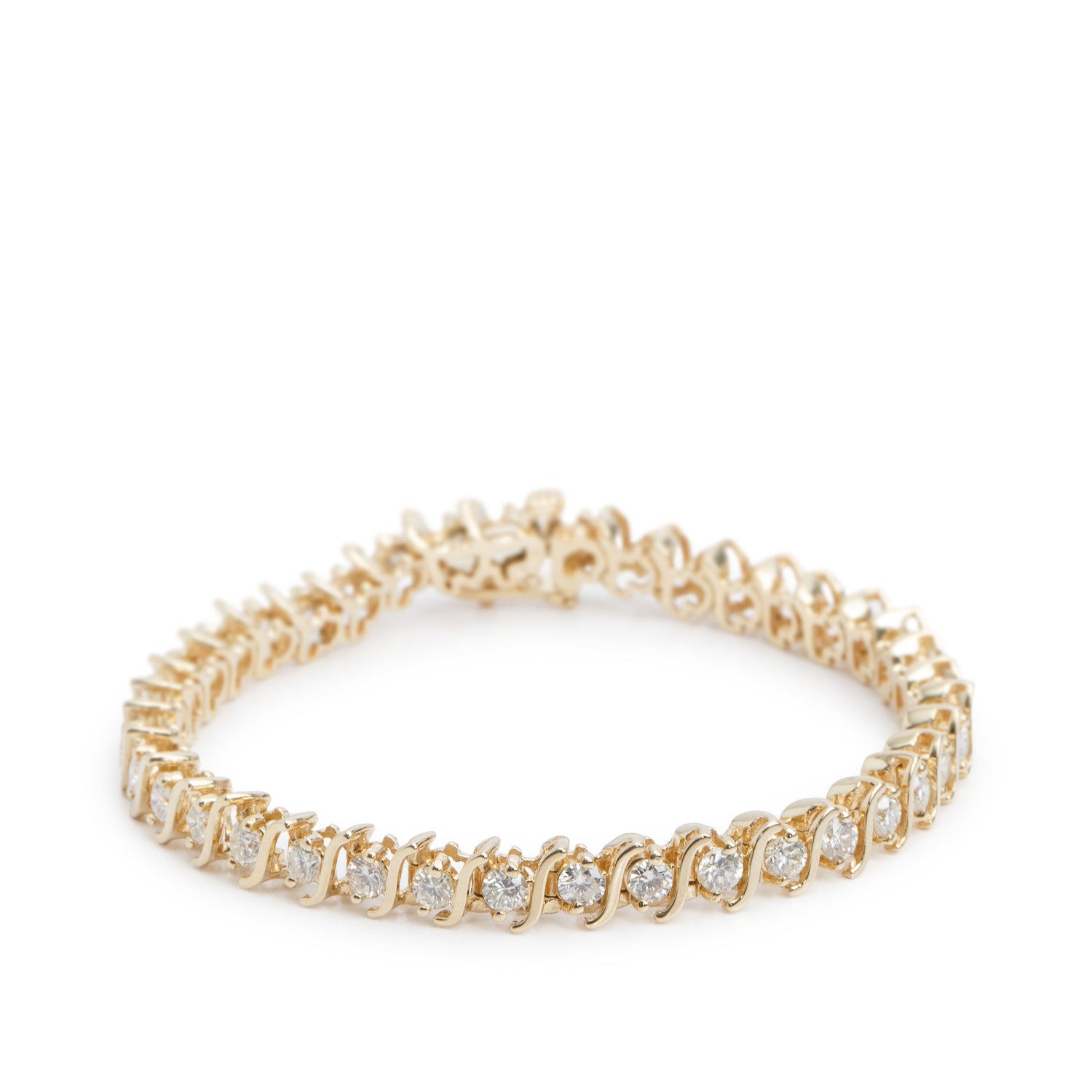 14k Yellow Gold 4.75 tcw. Diamond Link Tennis Bracelet