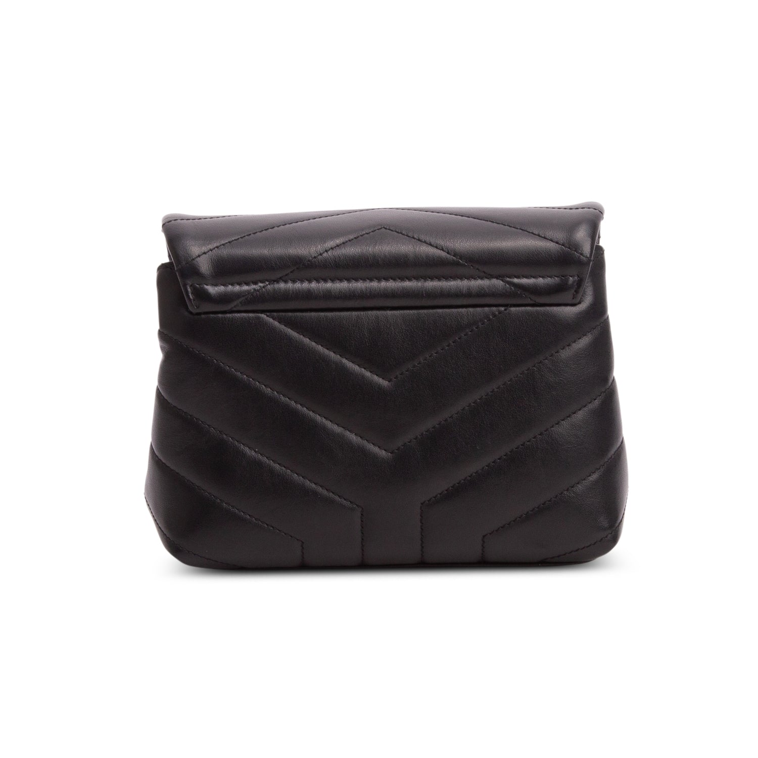 Saint Laurent Black Calfskin Y Quilted Monogram Monochrome Toy Loulou Crossbody Bag