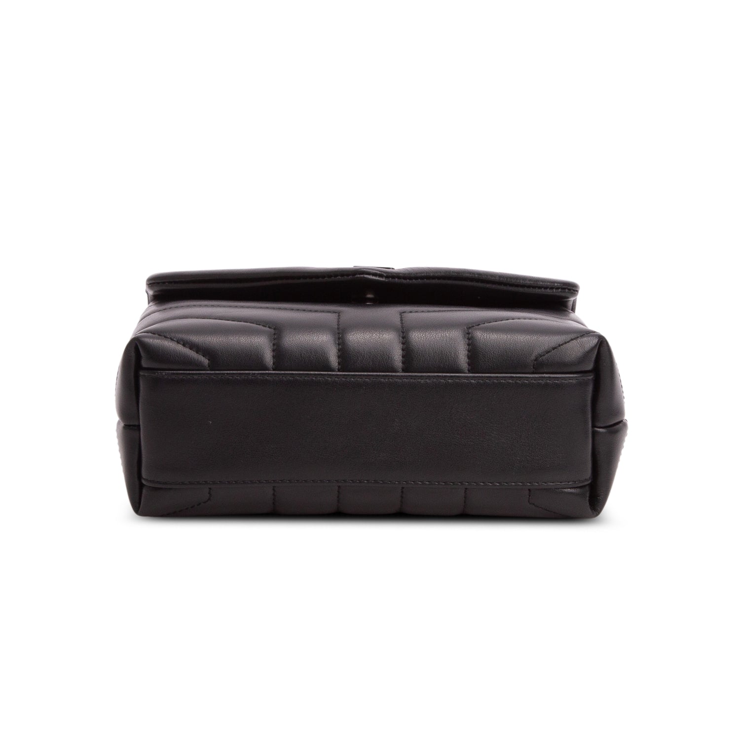 Saint Laurent Black Calfskin Y Quilted Monogram Monochrome Toy Loulou Crossbody Bag
