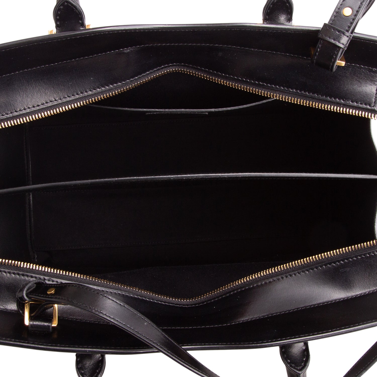 Saint Laurent Black Smooth Calfskin Uptown Cabas Tote w/ Box, Strap & Receipt