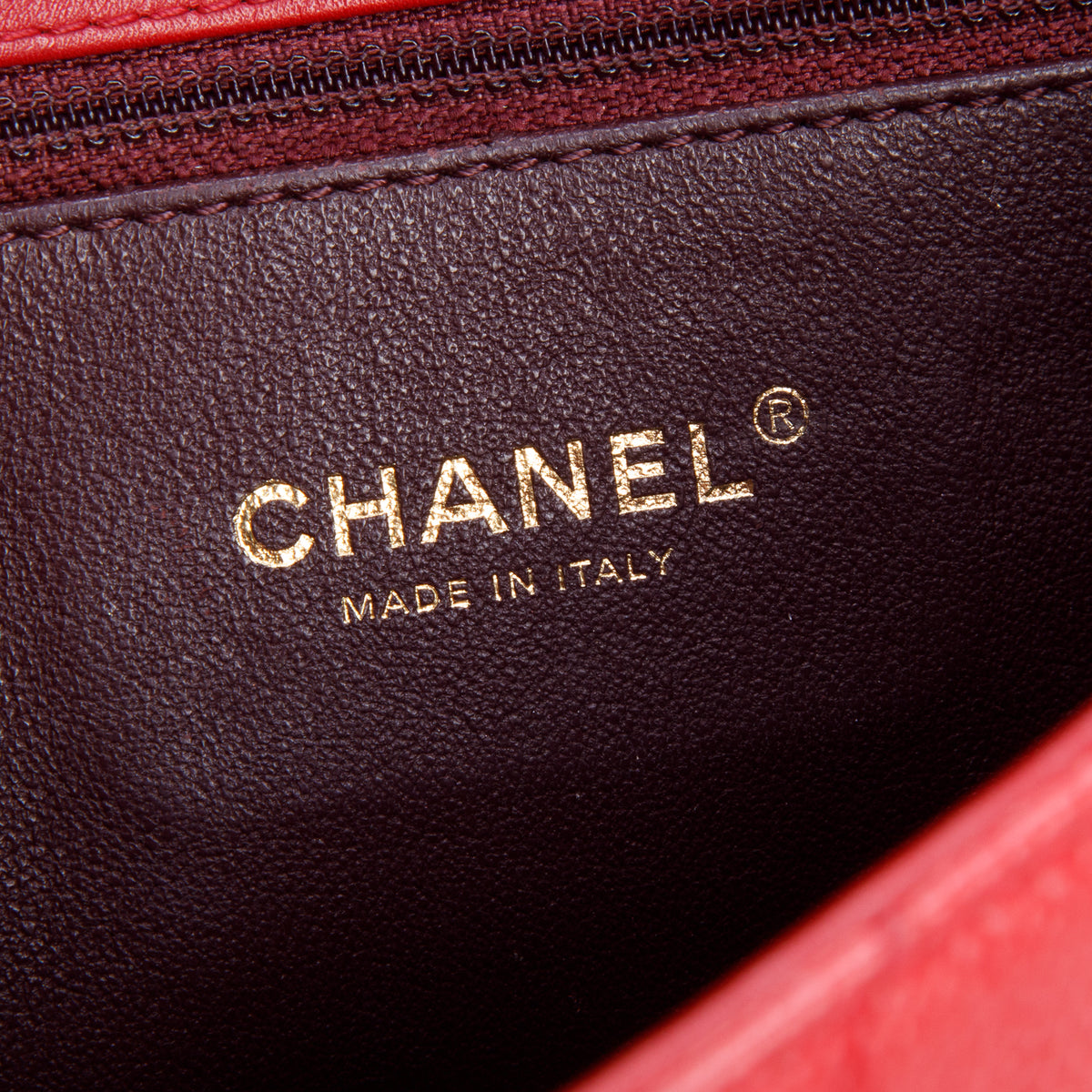 Chanel Red Caviar Quilted Leather CC Filigree Small Flap Bag