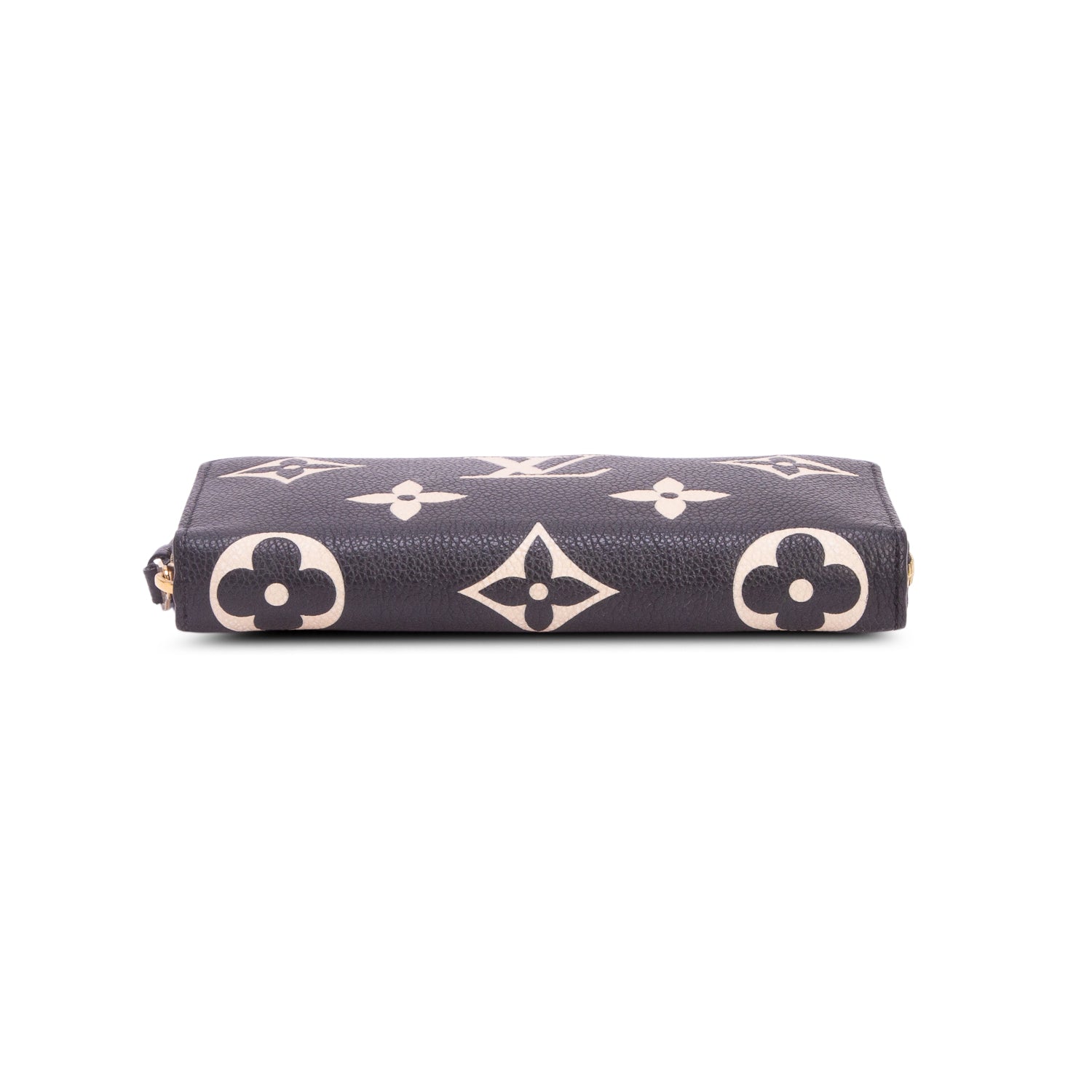 Louis Vuitton Black Beige Monogram Giant Bicolor Empreinte Leather Zippy Wallet