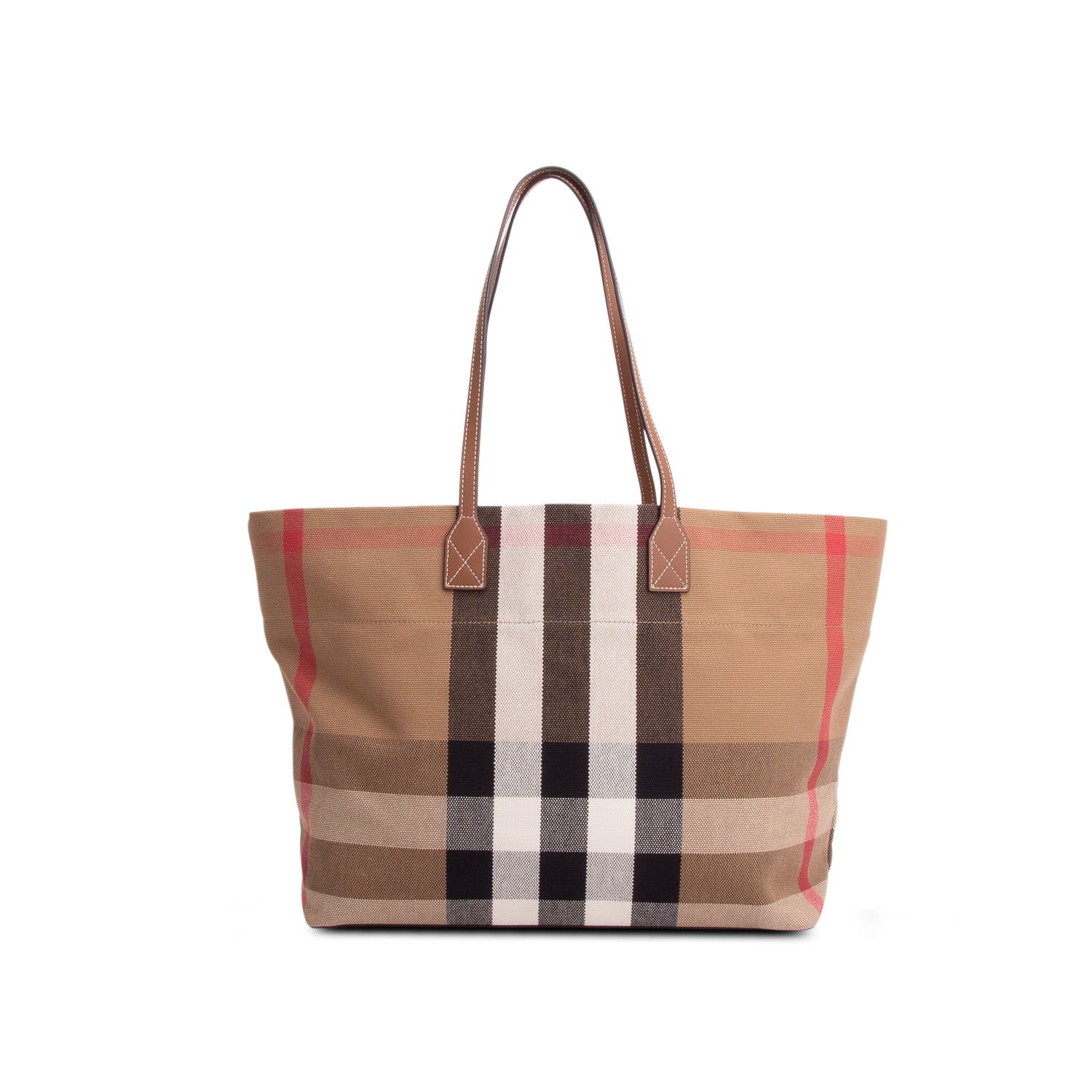 Burberry Brown Giant Check Canvas Medium London Tote