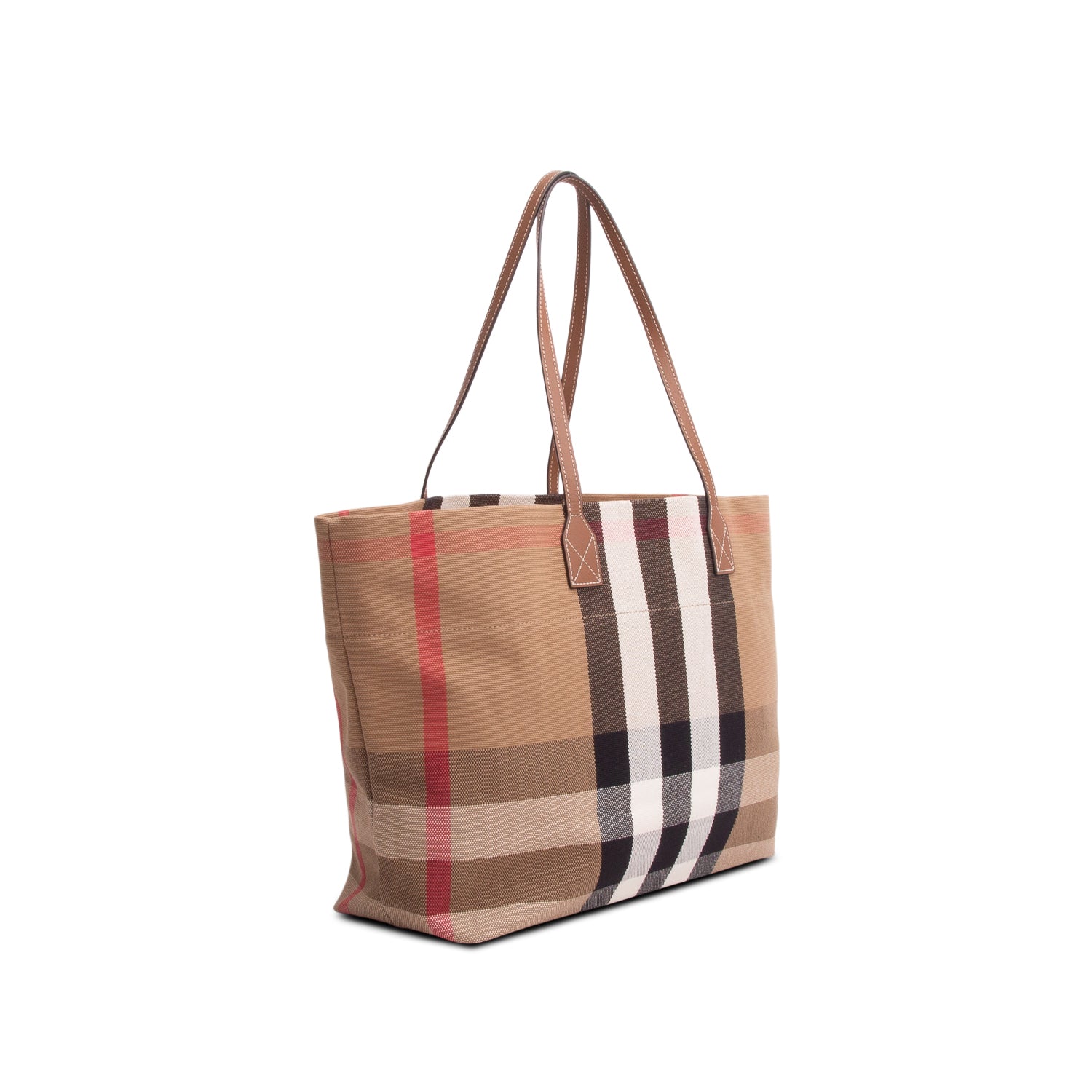Burberry Brown Giant Check Canvas Medium London Tote