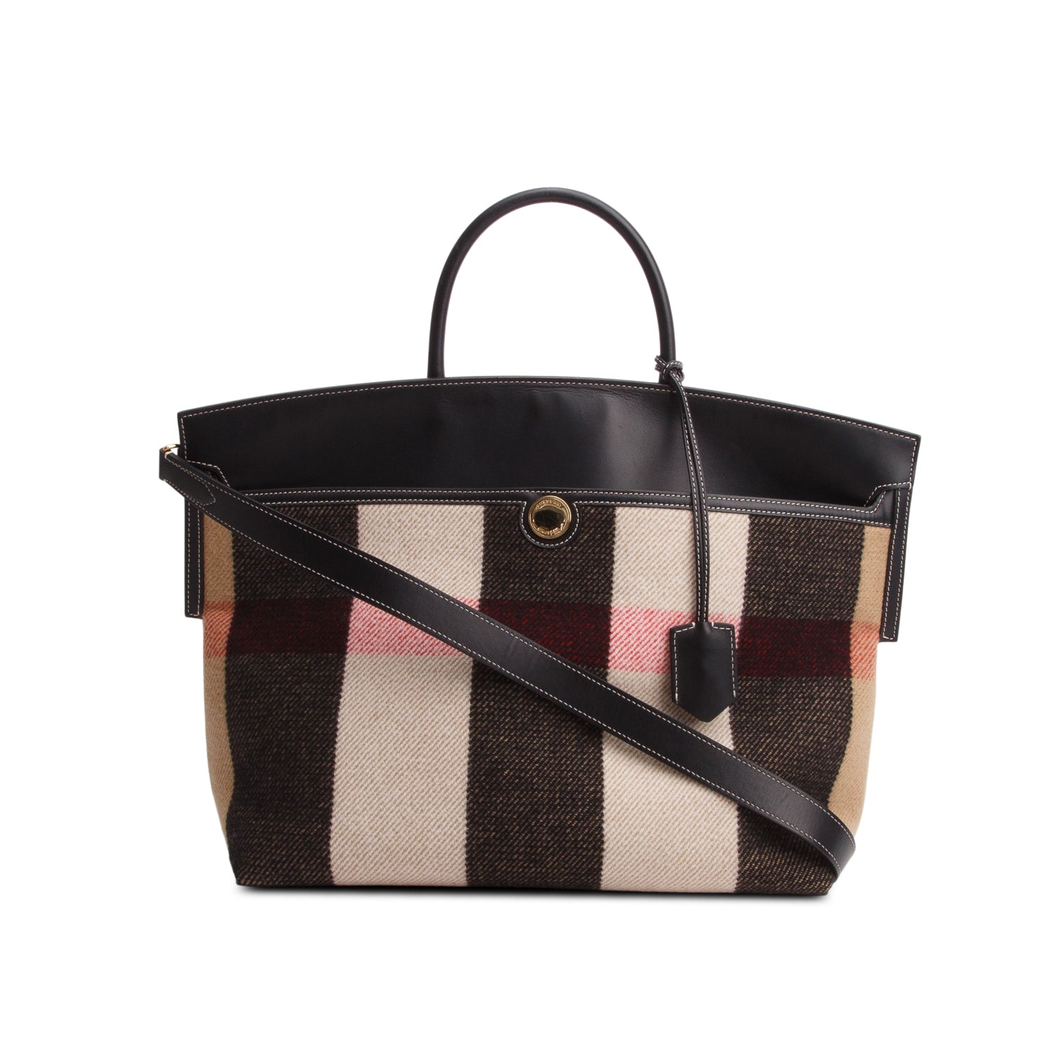 Burberry Nova Check Wool Society Tote w/ Strap