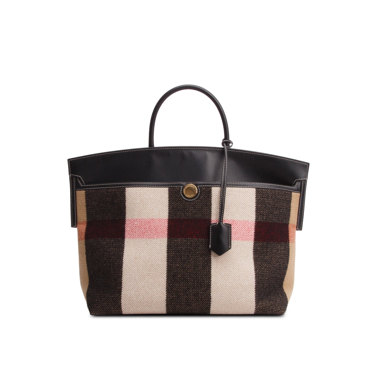 Burberry Nova Check Wool Society Tote w/ Strap