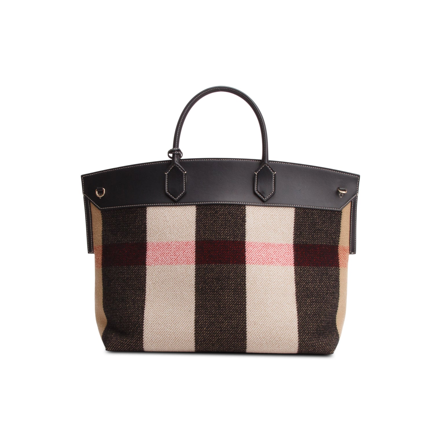 Burberry Nova Check Wool Society Tote w/ Strap