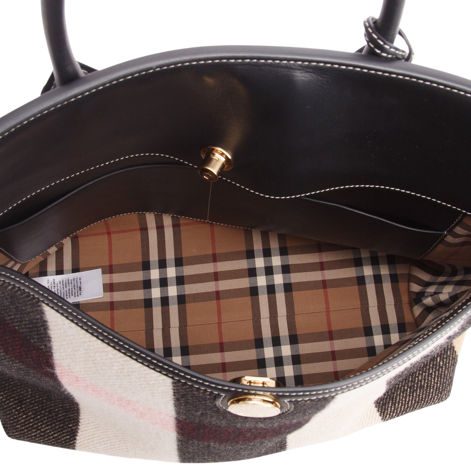 Burberry Nova Check Wool Society Tote w/ Strap