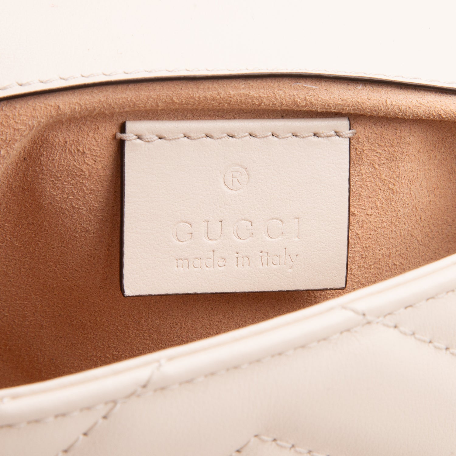 Gucci 2021 White GG Marmont Matelasse Leather Super Mini Bag  w/ Box