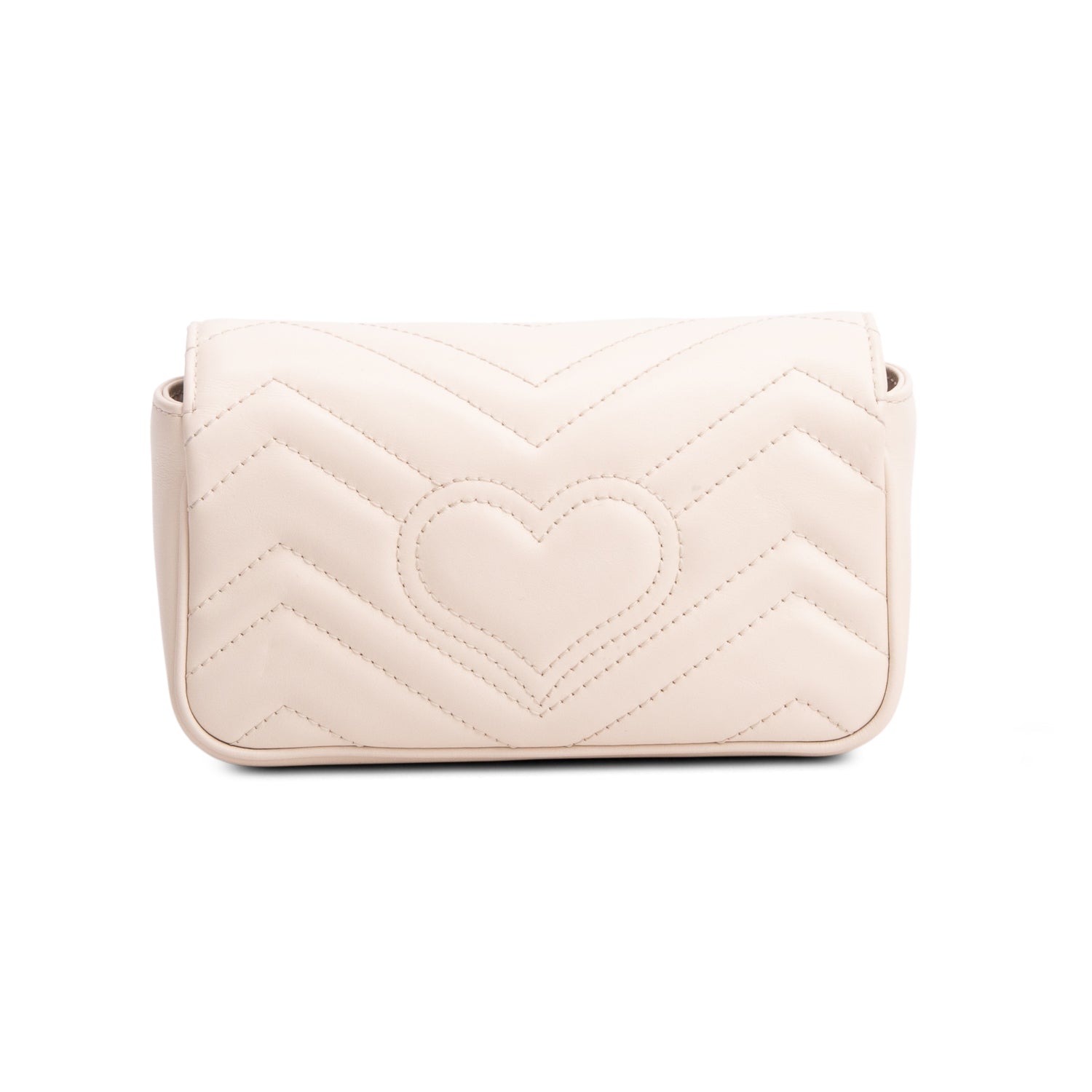 Gucci 2021 White GG Marmont Matelasse Leather Super Mini Bag  w/ Box