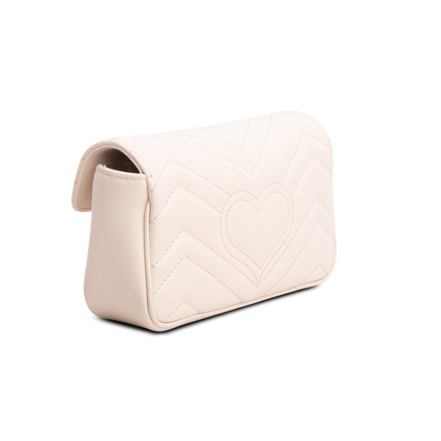 Gucci 2021 White GG Marmont Matelasse Leather Super Mini Bag  w/ Box