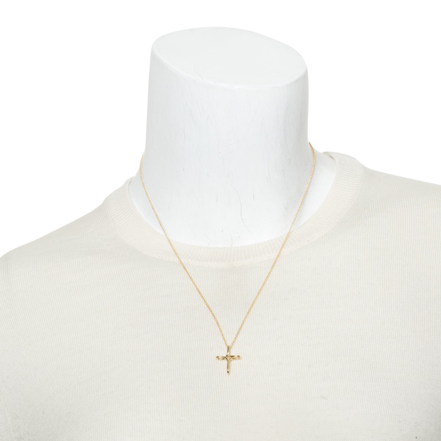 Tiffany & Co. Elsa Peretti 18k Yellow Gold Small Infinity Cross Pendant Necklace w/ Box