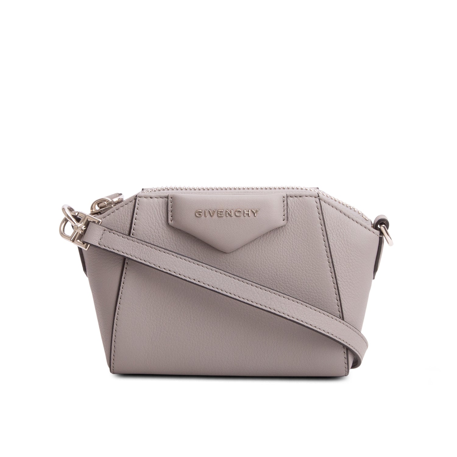 Givenchy 2020 Grey Sugar Goatskin Leather Nano Antigona Crossbody Bag