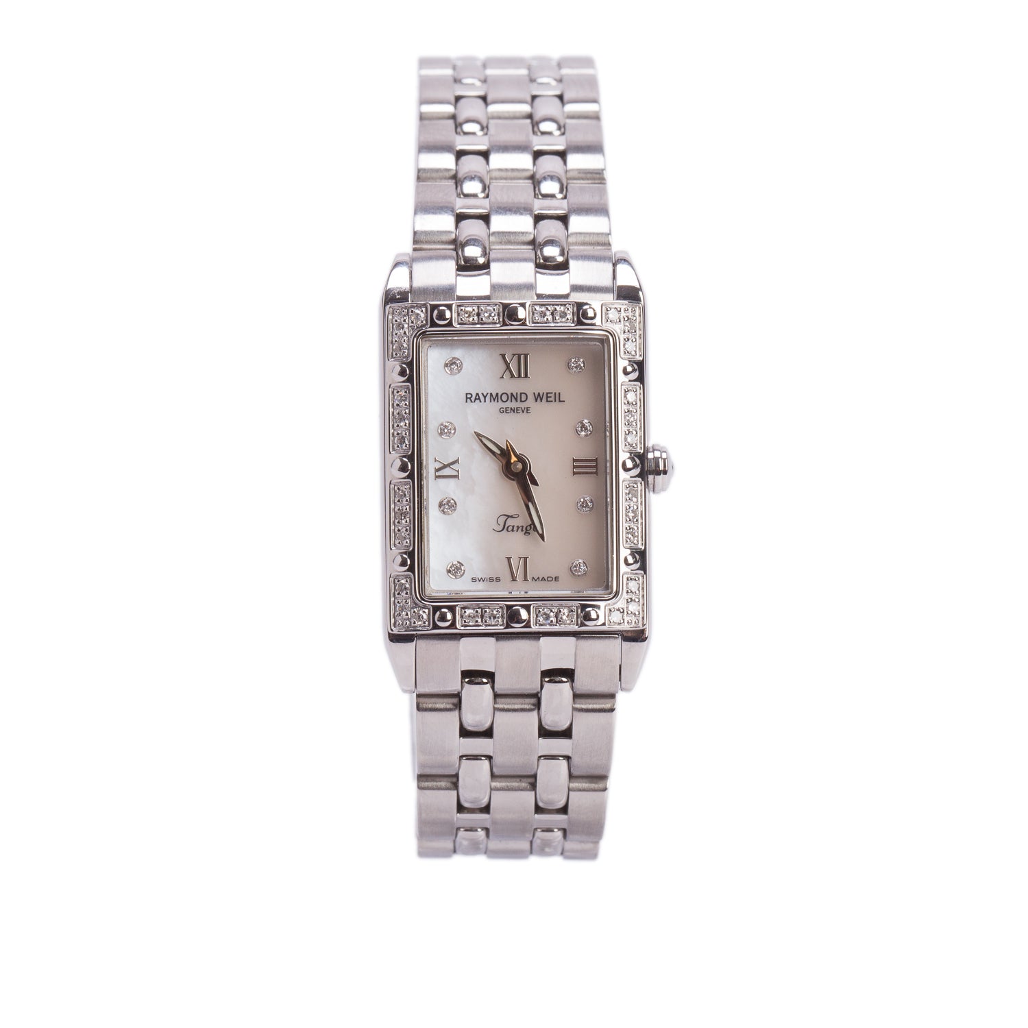 Raymond Weil Stainless Steel Diamond BezelTango Quartz Watch Mother of Pearl Diamond Dial 5971