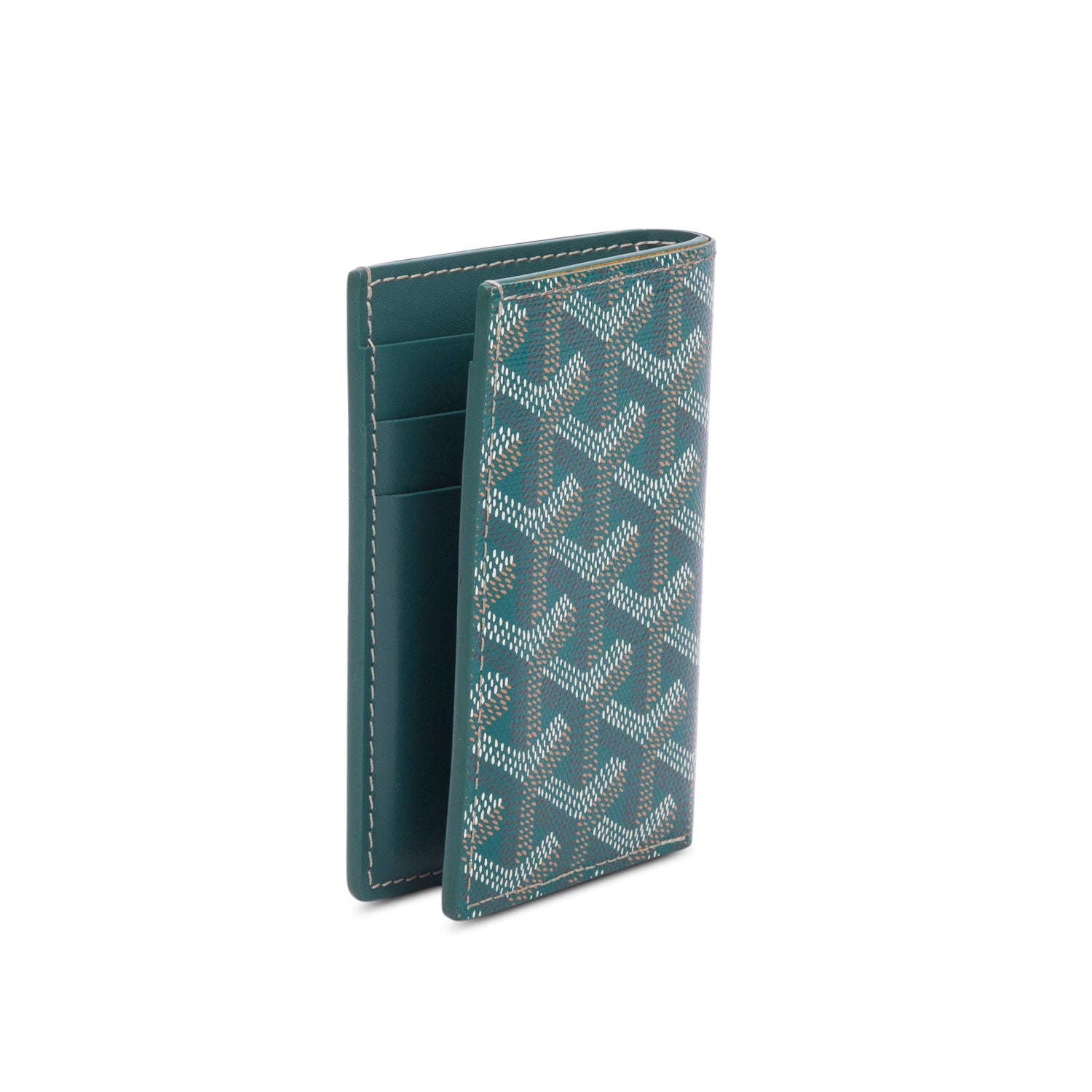 Goyard 2024 Green Goyardine Saint Pierre Card Holder w/ Box