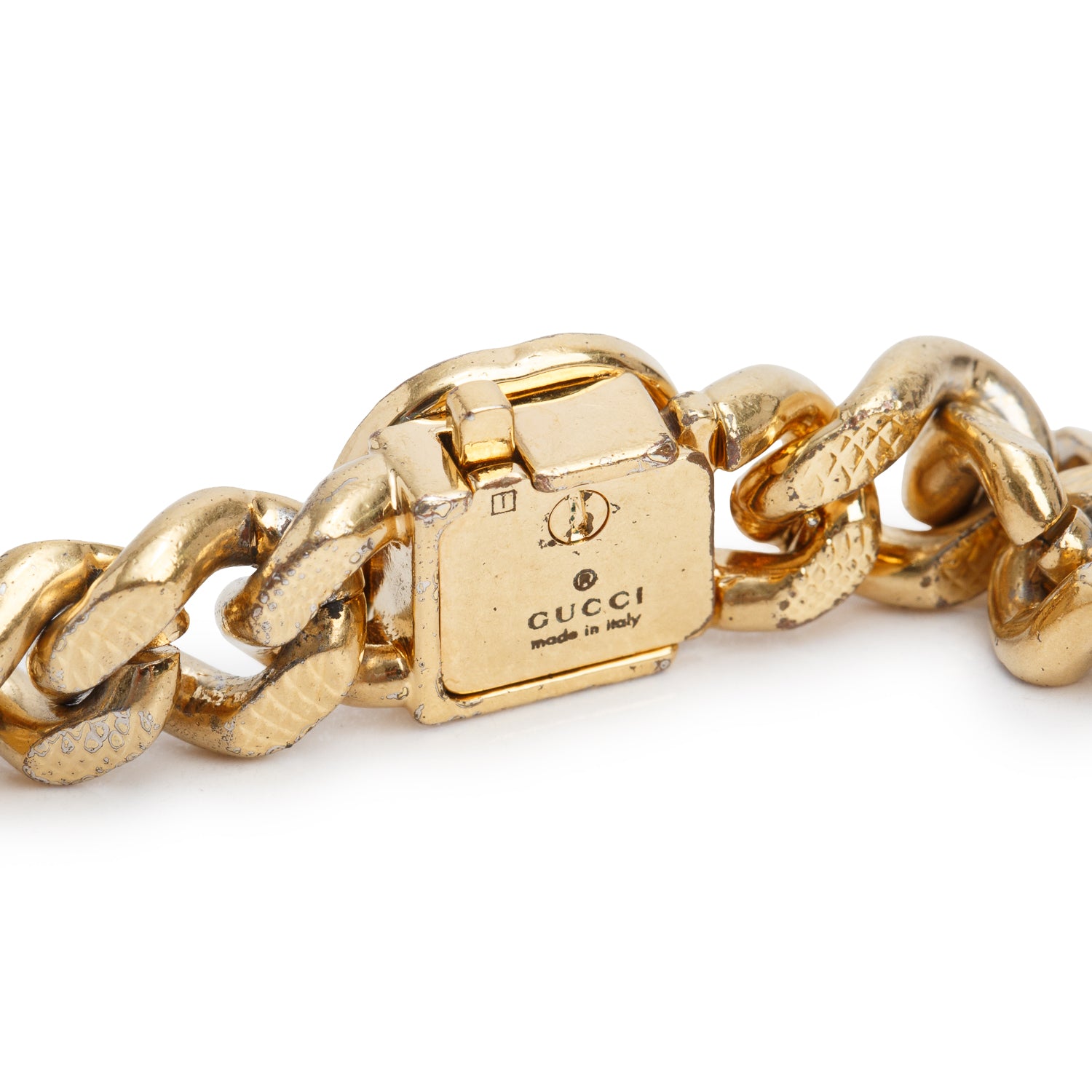 Gucci Gold-Plated Metal Interlocking G Logo Curb Link Chain Necklace w/ Box