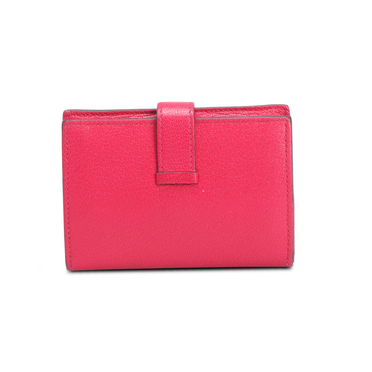 Hermes 2021 Rose Extreme Chevre Mysore Leather Mini Bearn Wallet