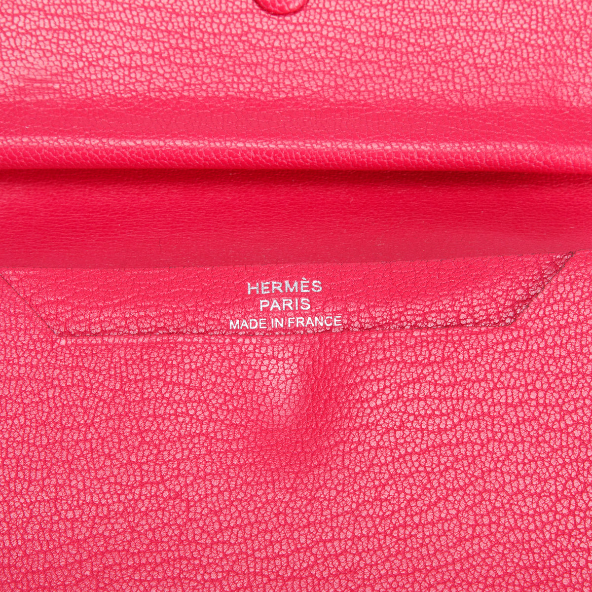 Hermes 2021 Rose Extreme Chevre Mysore Leather Mini Bearn Wallet