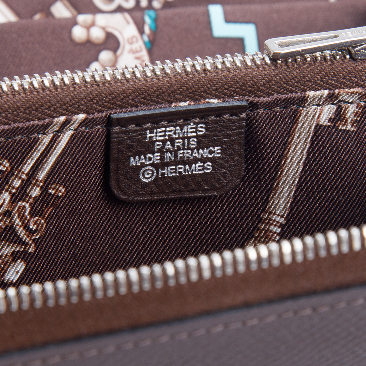 Hermes Moka Epsom Leather Silk'In Compact Wallet