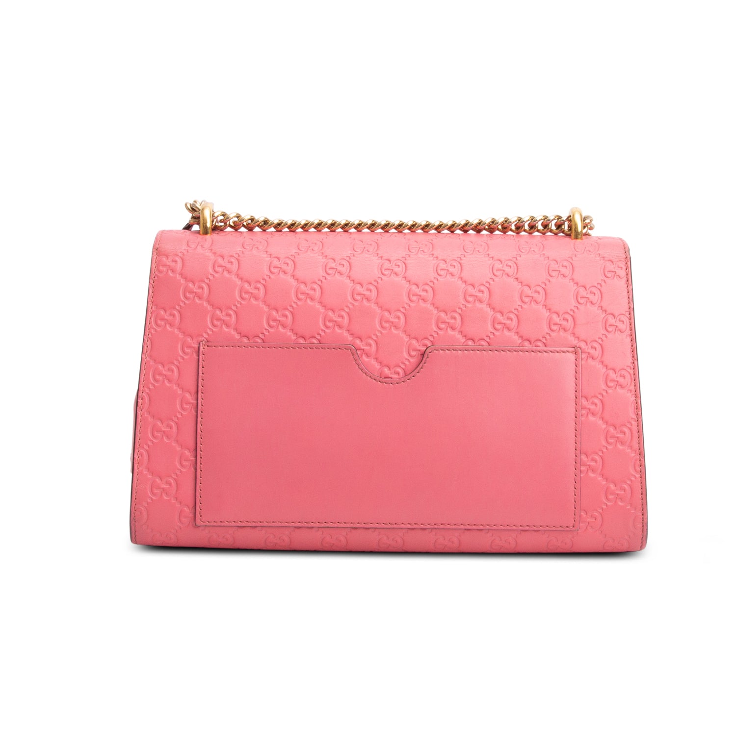 Gucci Pink GG Signature Leather Medium Padlock Shoulder Bag