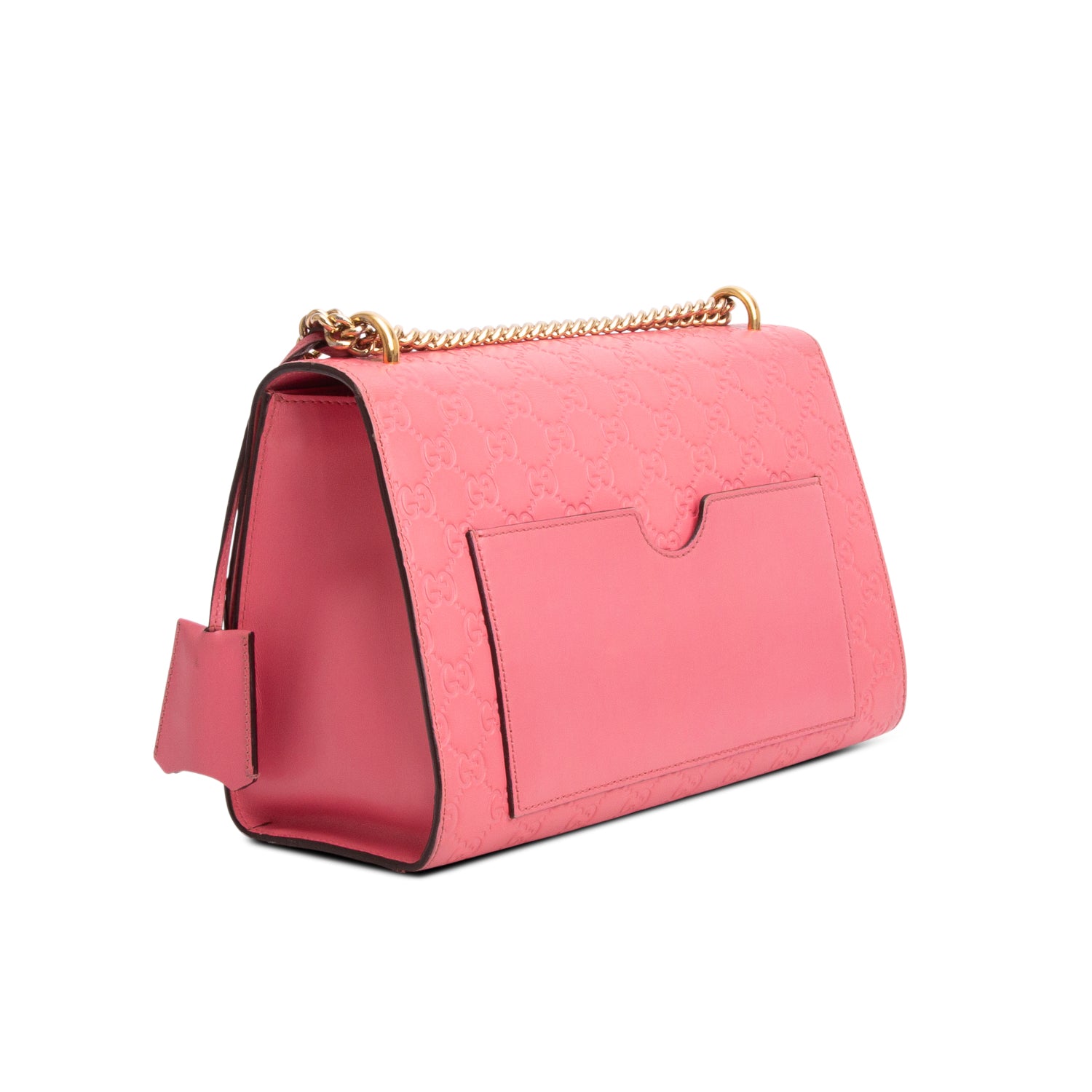 Gucci Pink GG Signature Leather Medium Padlock Shoulder Bag