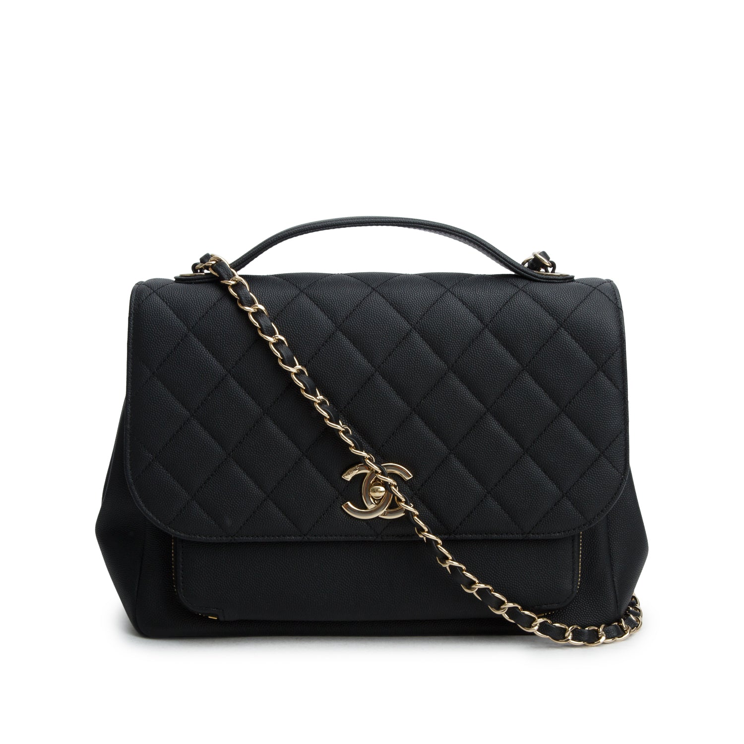 Chanel 2020 Black Caviar Quilted Large Business Affinity Flap w/ Box & Authenticity Card