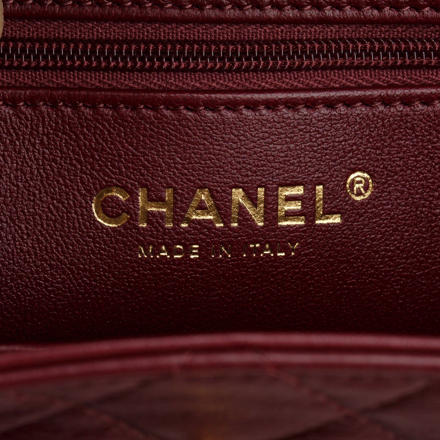Chanel Burgundy Shiny Aged Calfskin Quilted Nano Kelly Shopper w/ Box