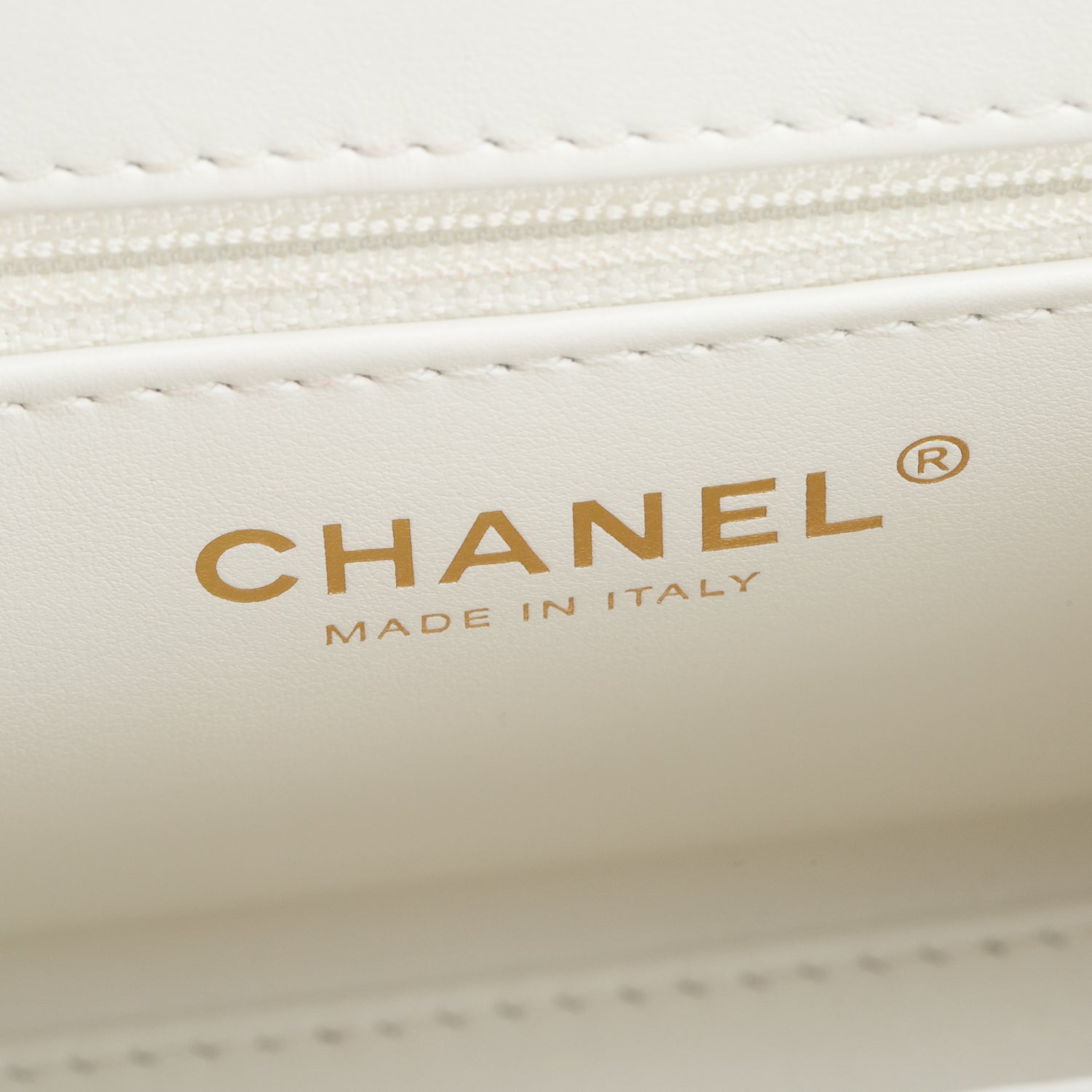 Chanel White Shiny Aged Calfskin Quilted Nano Kelly Shopper w/ Box