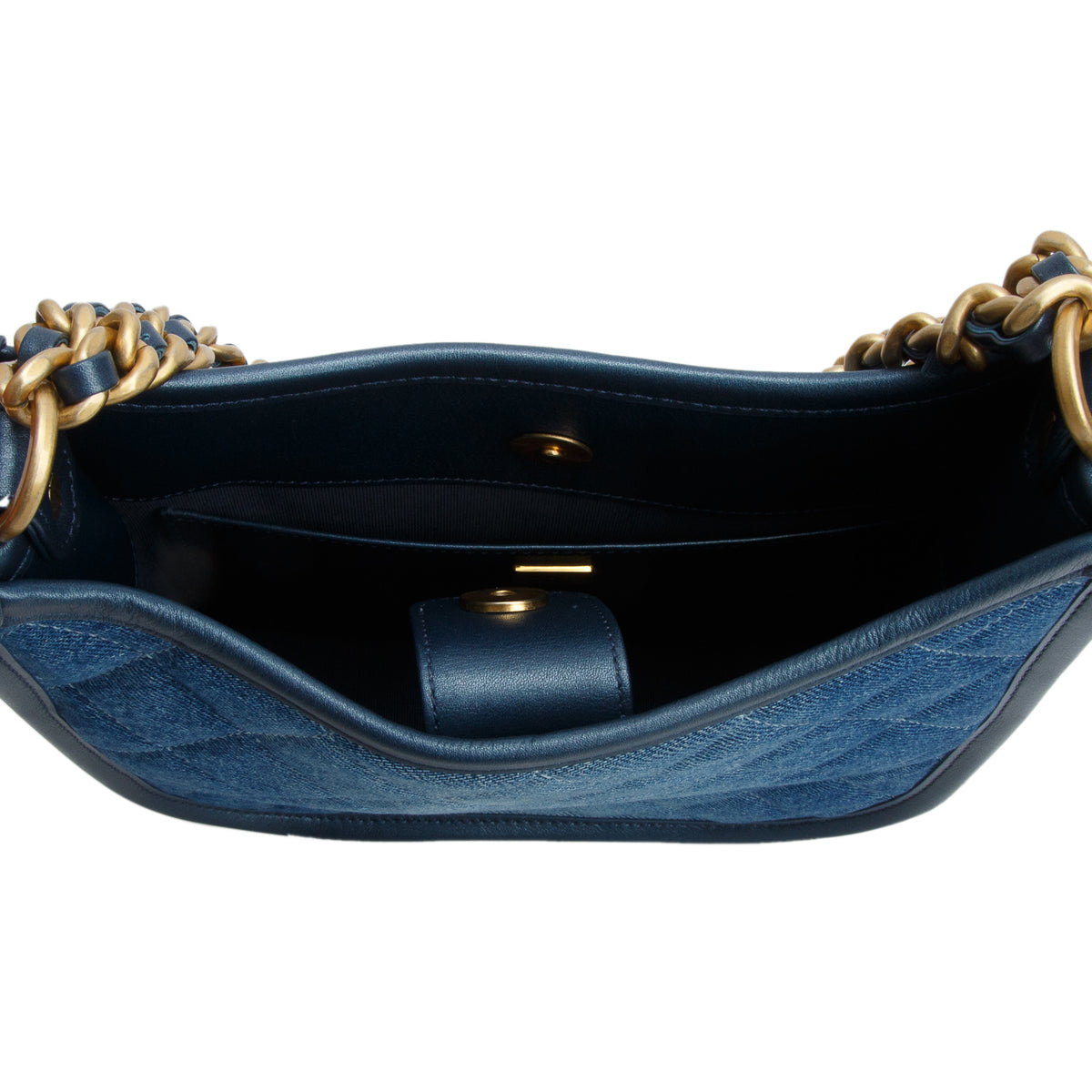 Chanel 2024 Blue Washed Denim Quilted Small Hobo w/ Box & Receipt