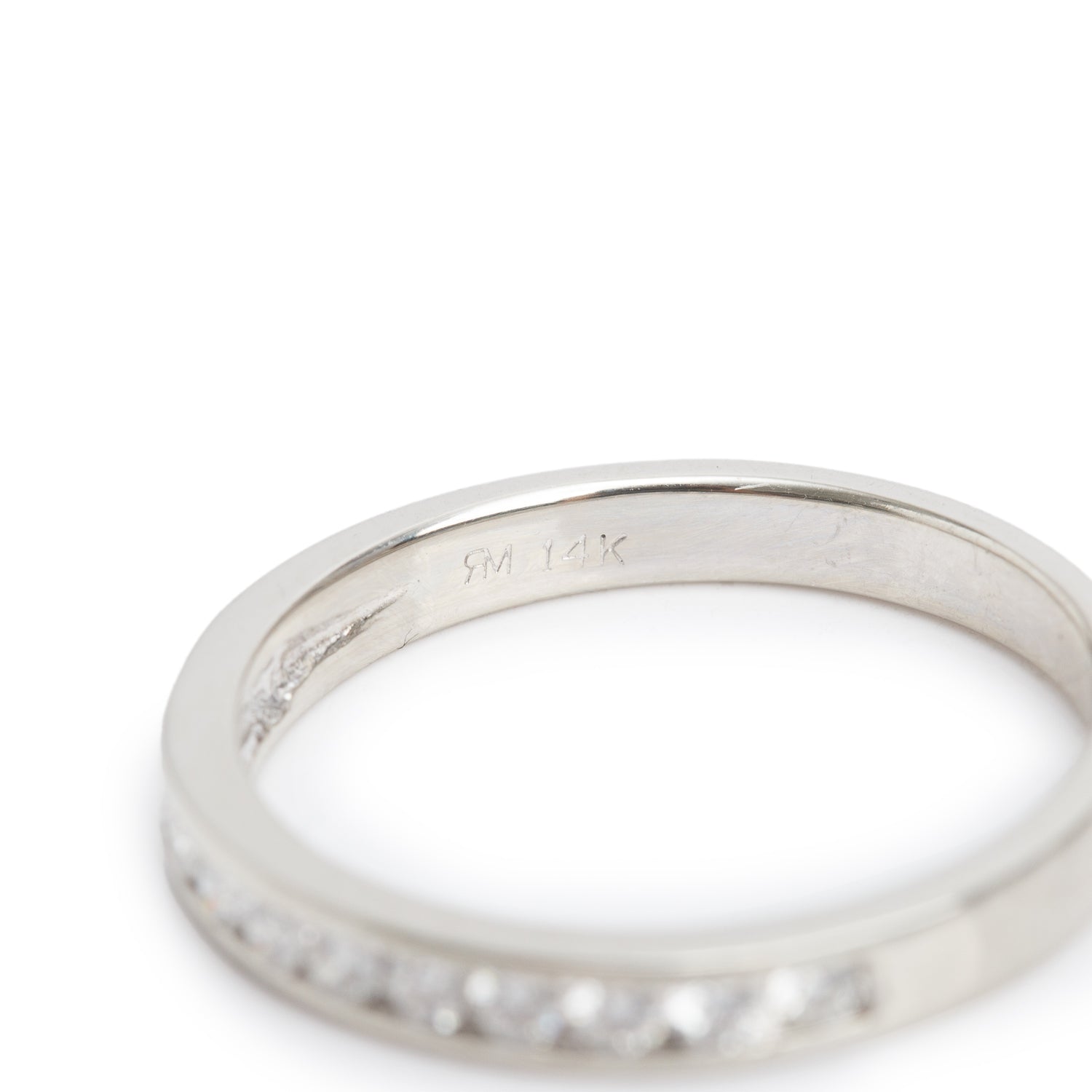 14k White Gold 0.33 tcw. Diamond Half Eternity Wedding Band Ring, Size 9