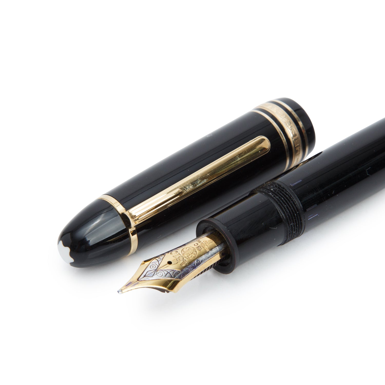 Montblanc Gold Coated Black Resin Meisterstuck 149 Fountain Pen w/ Box