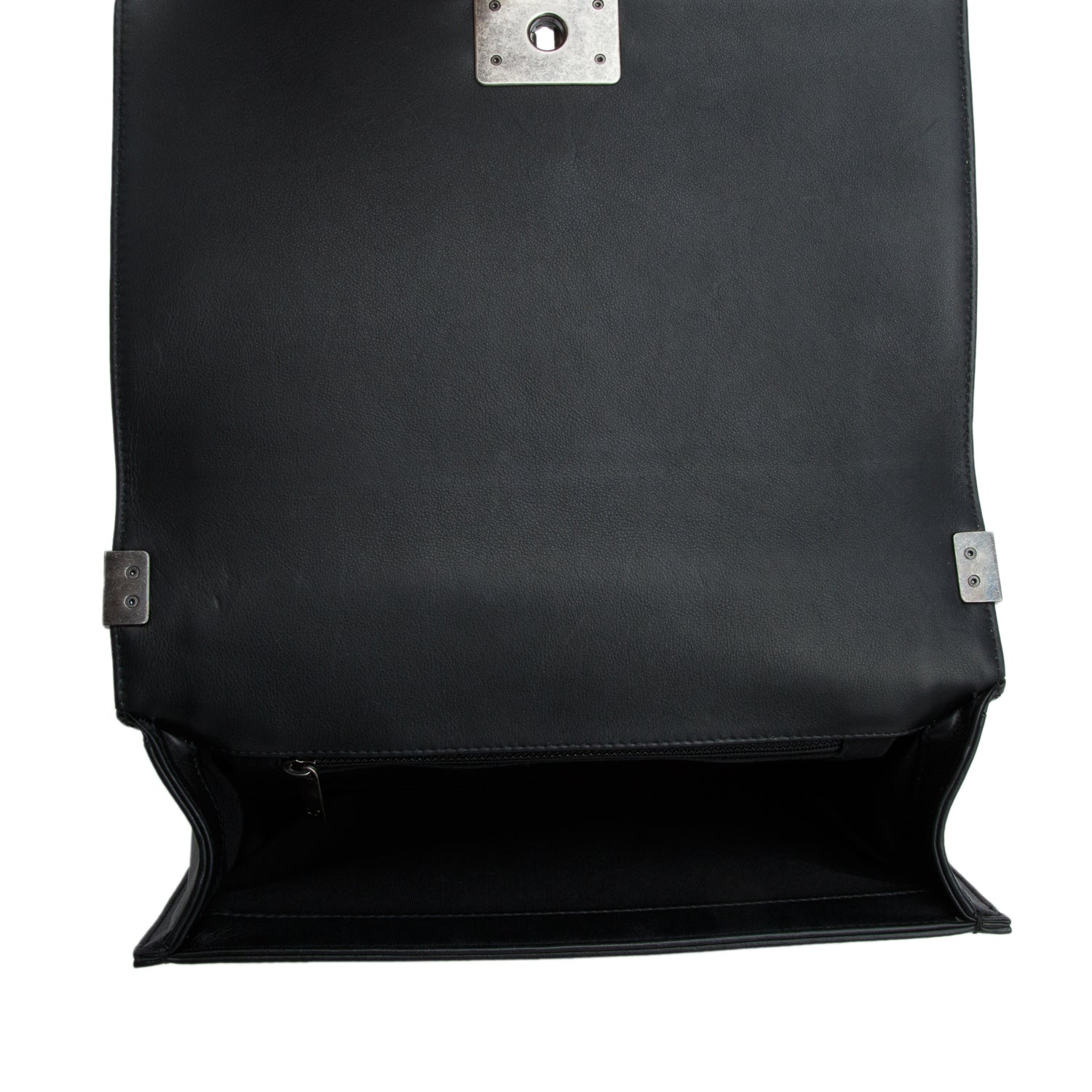 Chanel Black Lambskin Leather Cordoba Large Boy Bag w/ Authenticity Card