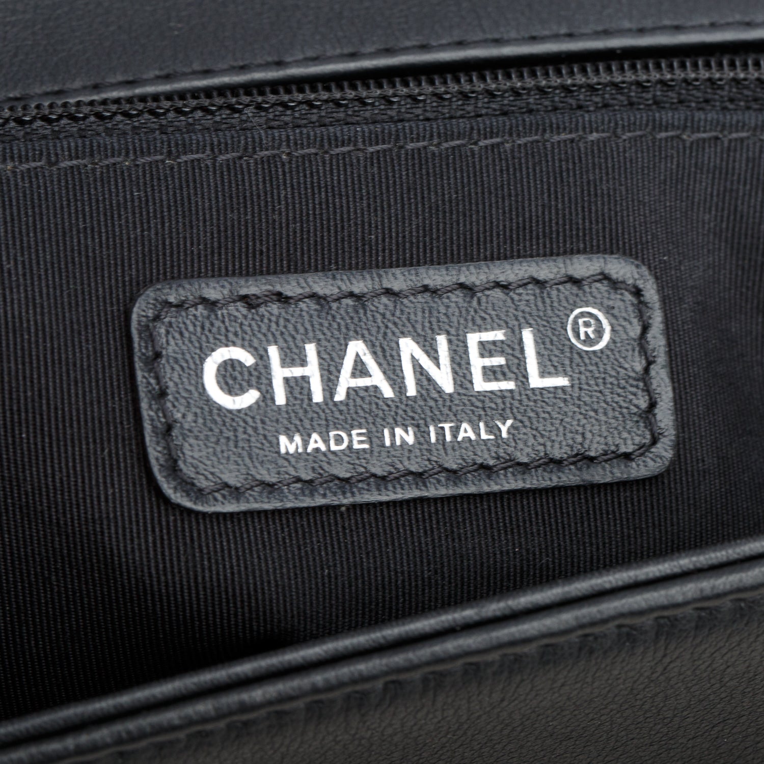 Chanel Black Lambskin Leather Cordoba Large Boy Bag w/ Authenticity Card
