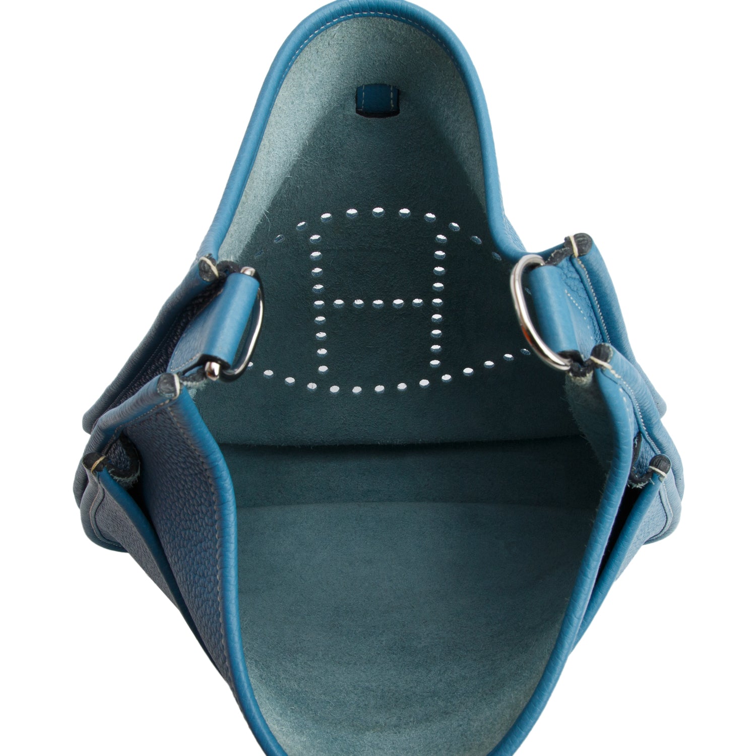Hermes Blue Jean Taurillon Clemence Evelyne III 33 w/ Box
