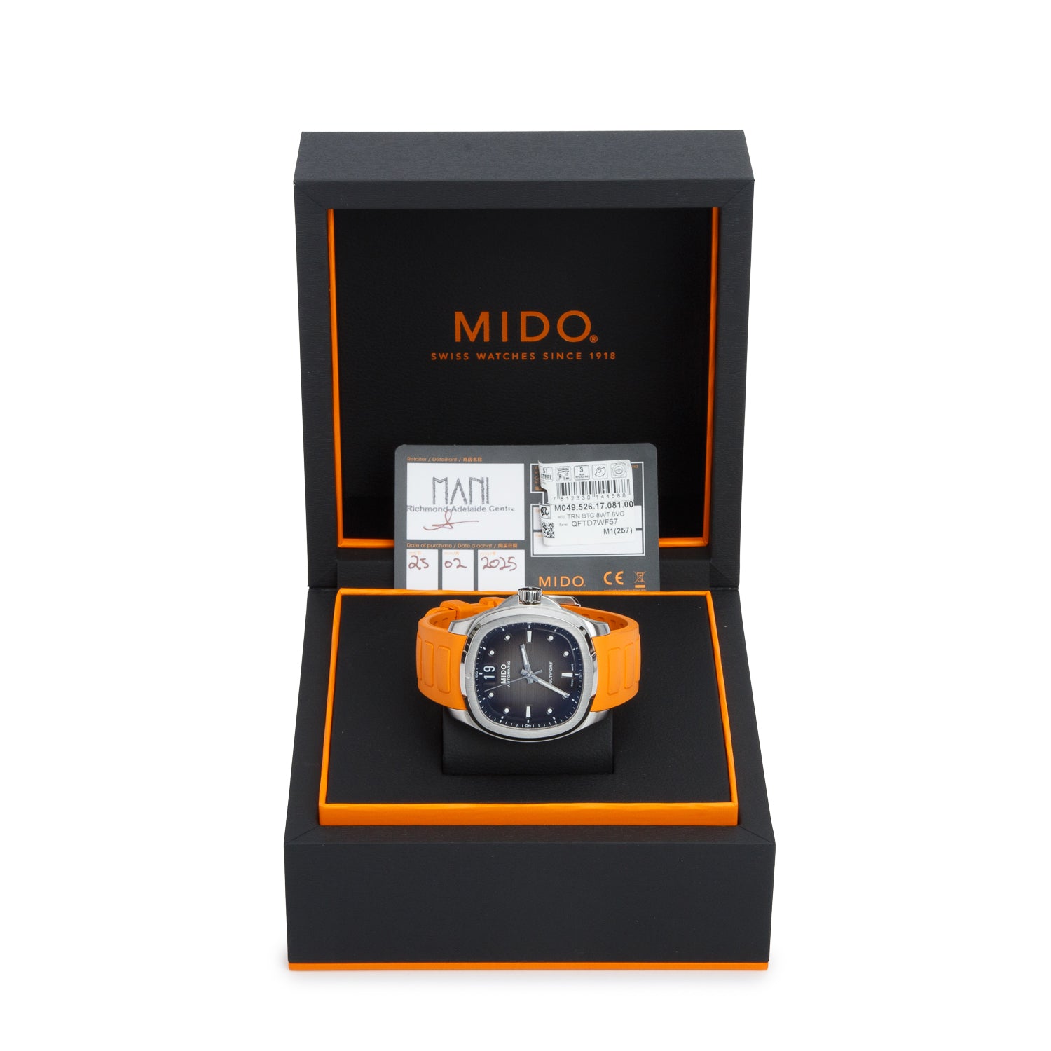 Mido 2025 Stainless Steel Multifort TV Big Date 40 MM Automatic Watch Grey Dial w/ Box & Papers