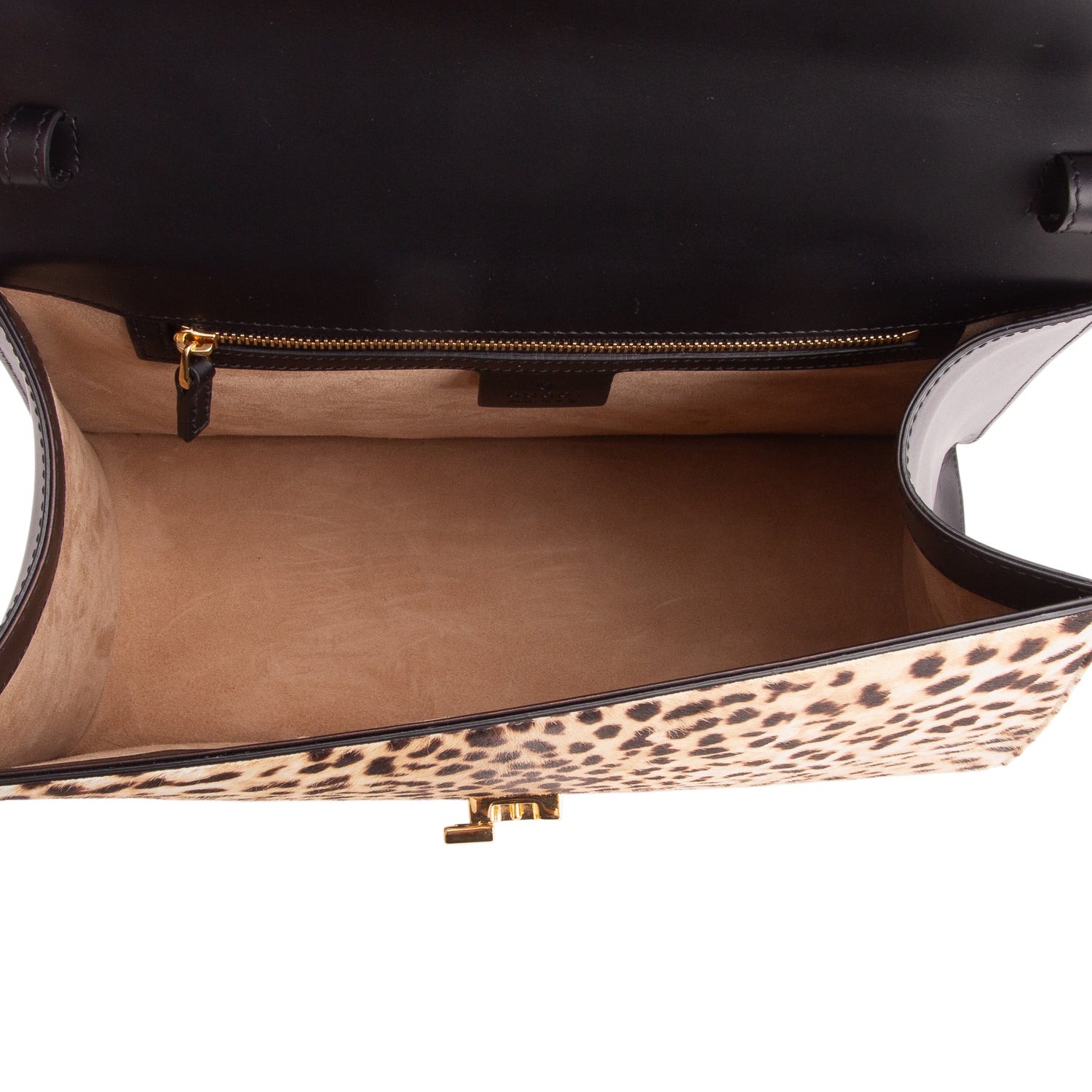Gucci Calf Hair Leopard Print Medium Sylvie Top Handle Bag w/ Strap