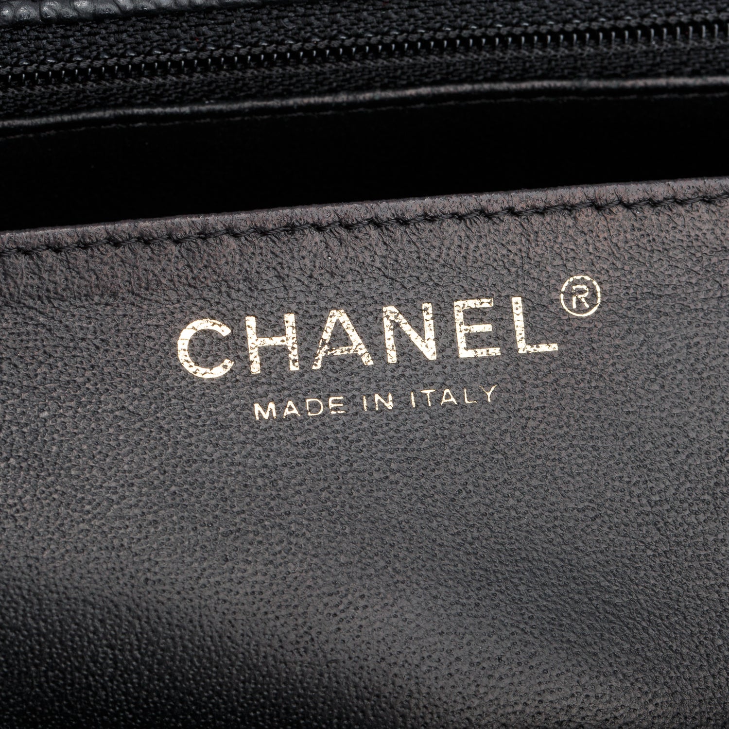 Chanel Black Caviar Classic Jumbo Single Flap Bag w/ Authenticity Card