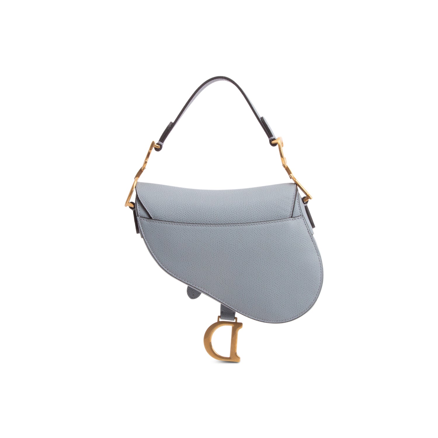 Christian Dior Blue Grained Calfskin Mini Saddle Bag