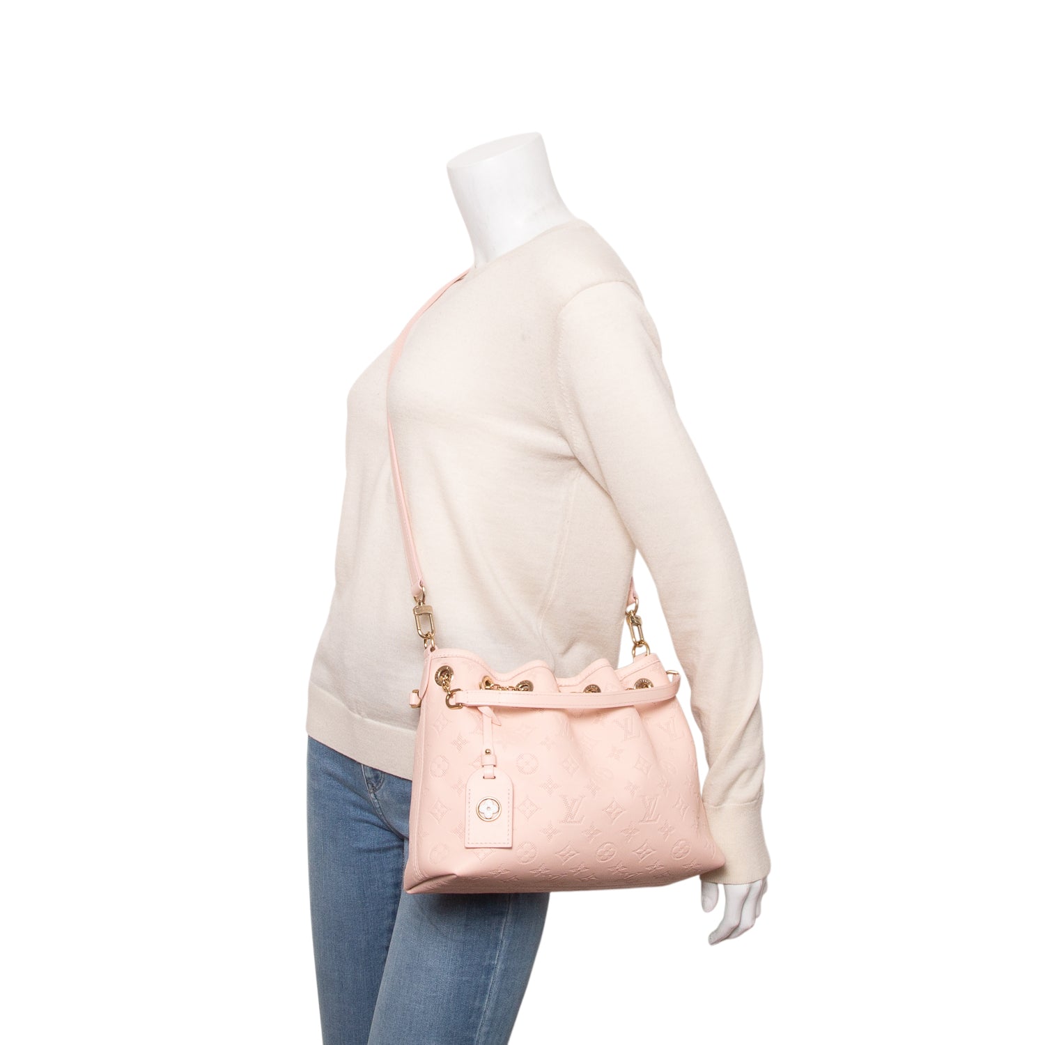 Louis Vuitton Pink Embossed Monogram LV Bundle w/ Pouch & Strap