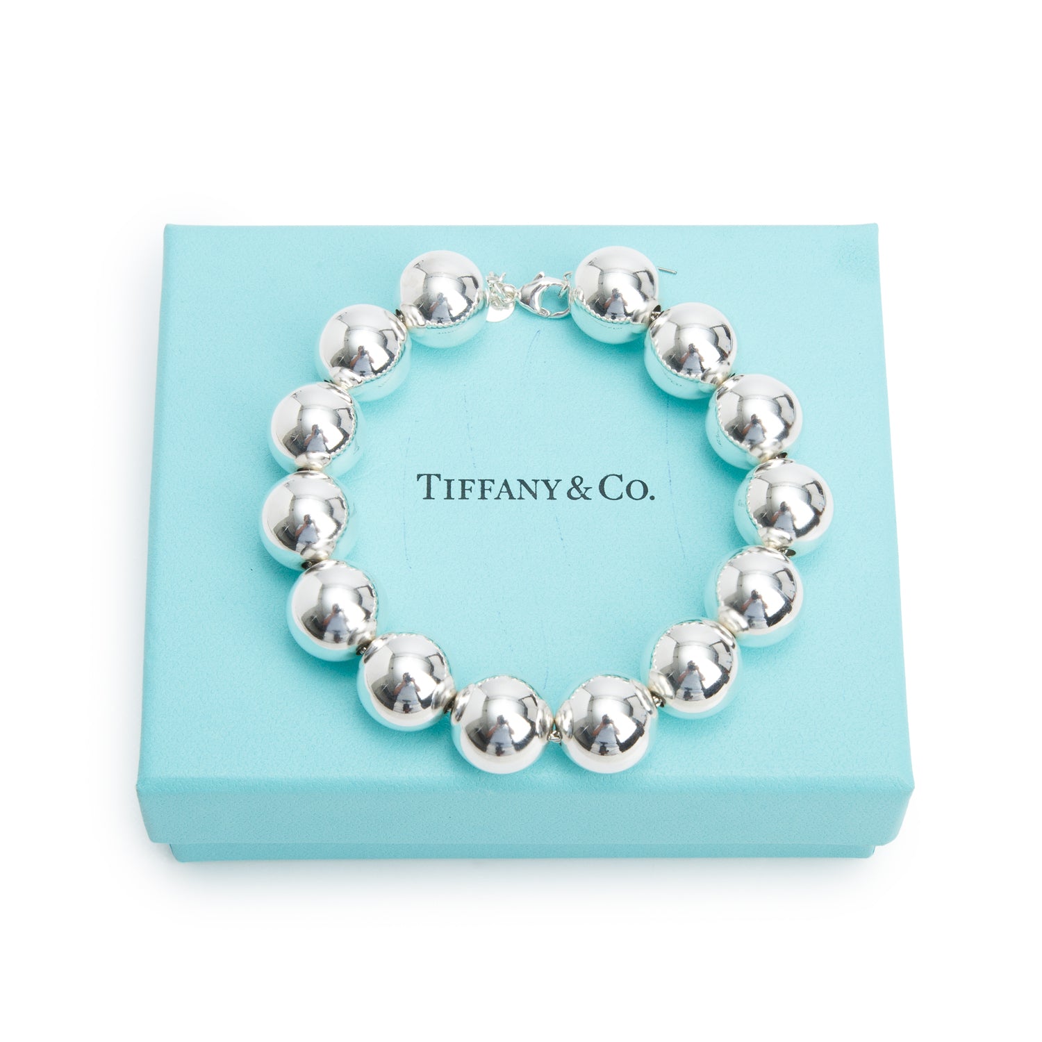 Tiffany & Co. Sterling Silver Extra Large 14 MM HardWear Ball Bracelet w/ Box