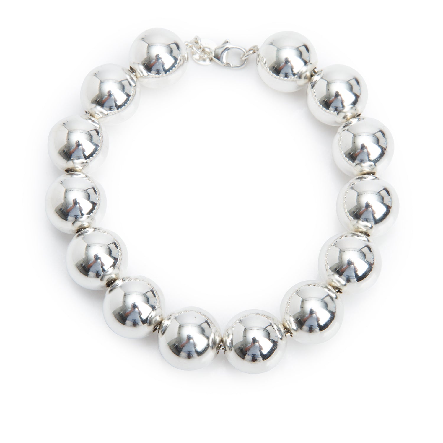 Tiffany & Co. Sterling Silver Extra Large 14 MM HardWear Ball Bracelet w/ Box