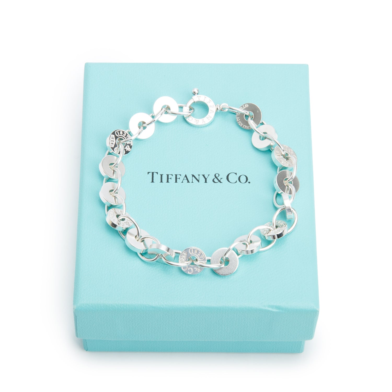 Tiffany & Co. Sterling Silver 1837 Circle Link Bracelet w/ Box