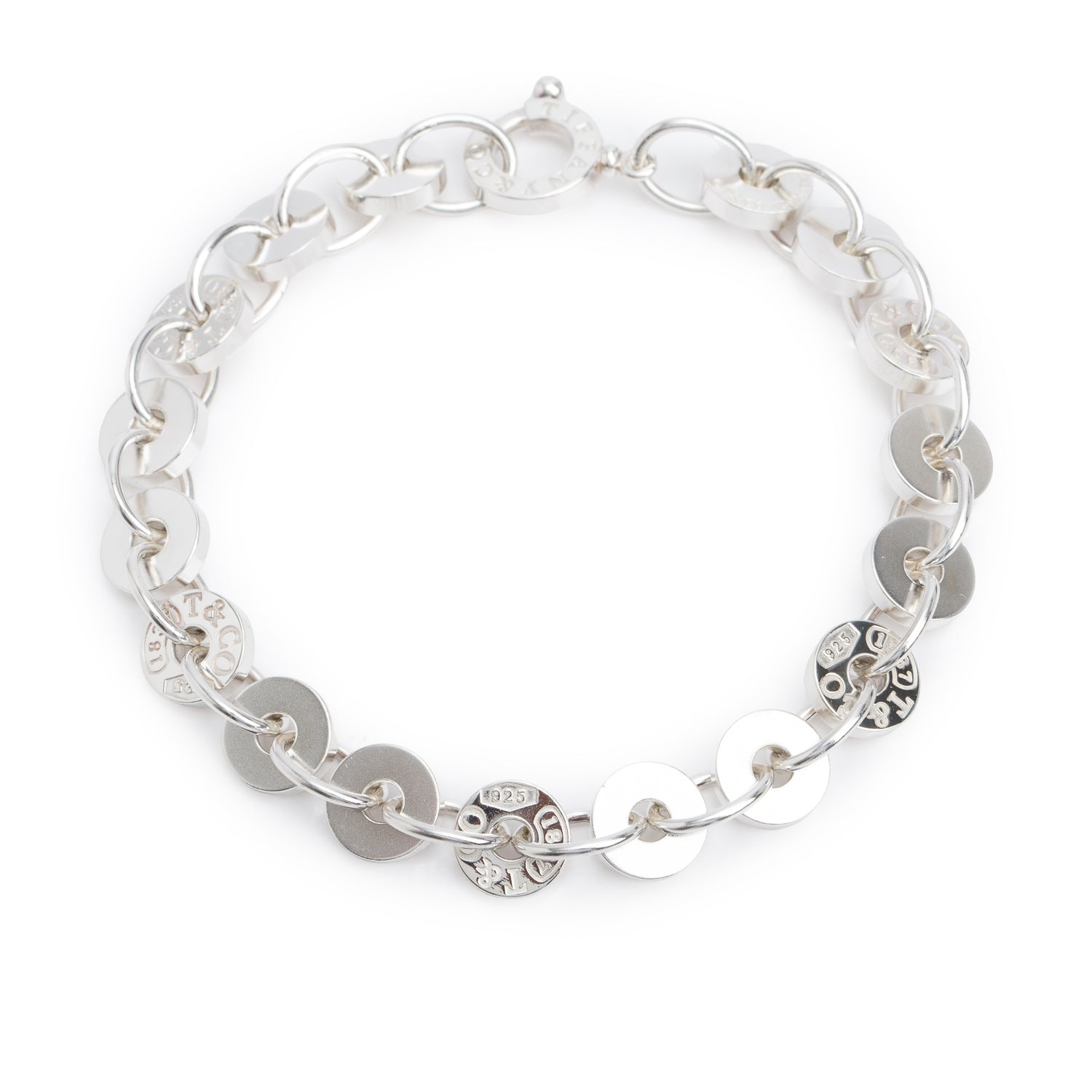 Tiffany & Co. Sterling Silver 1837 Circle Link Bracelet w/ Box