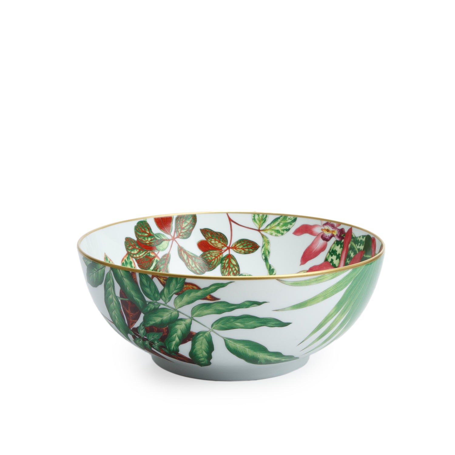 Hermes White Porcelain Passifolia Salad Bowl