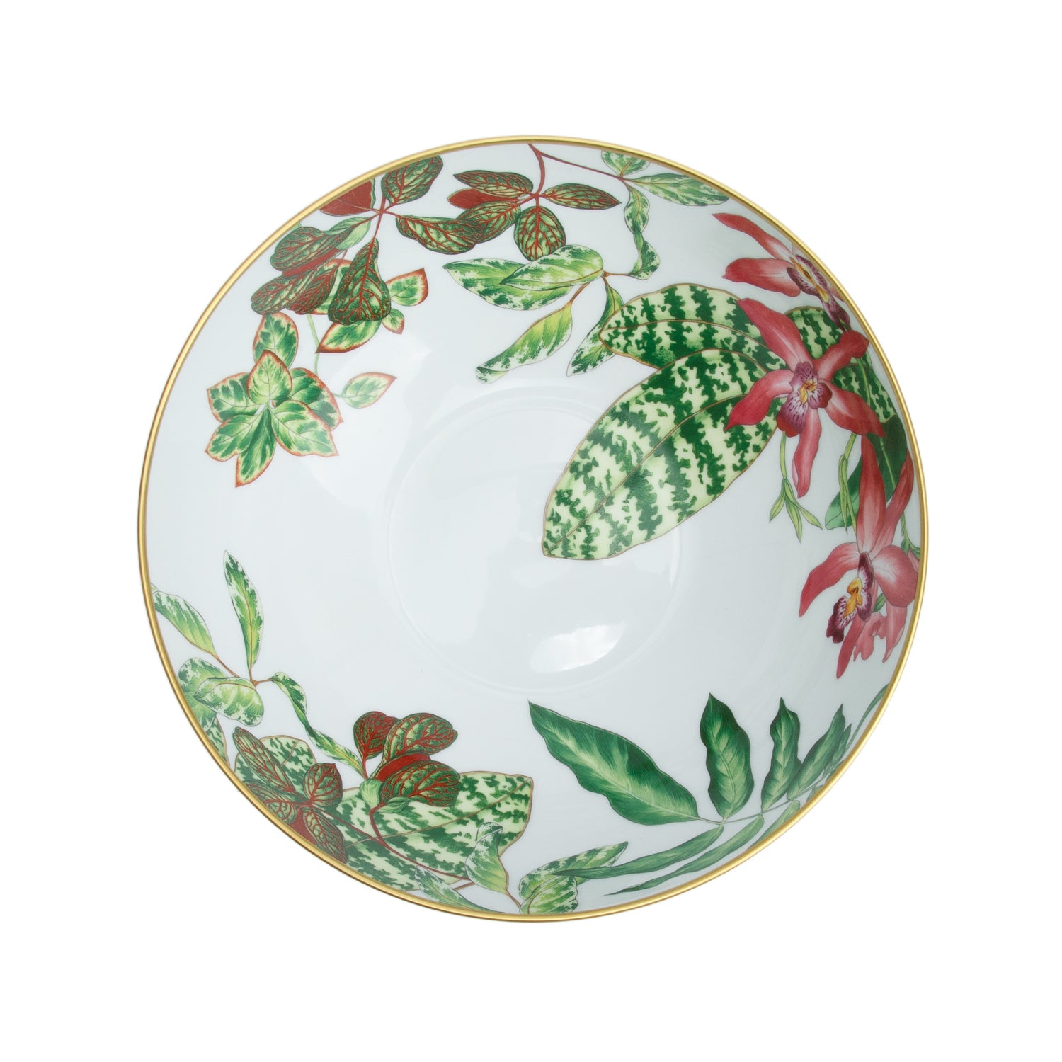 Hermes White Porcelain Passifolia Salad Bowl