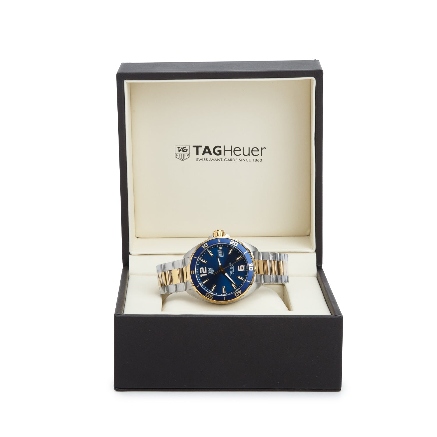Tag Heuer Two-Tone Stainless Steel Formula 1 41 MM Quartz Watch Blue Dial WAZ1120 w/ Box