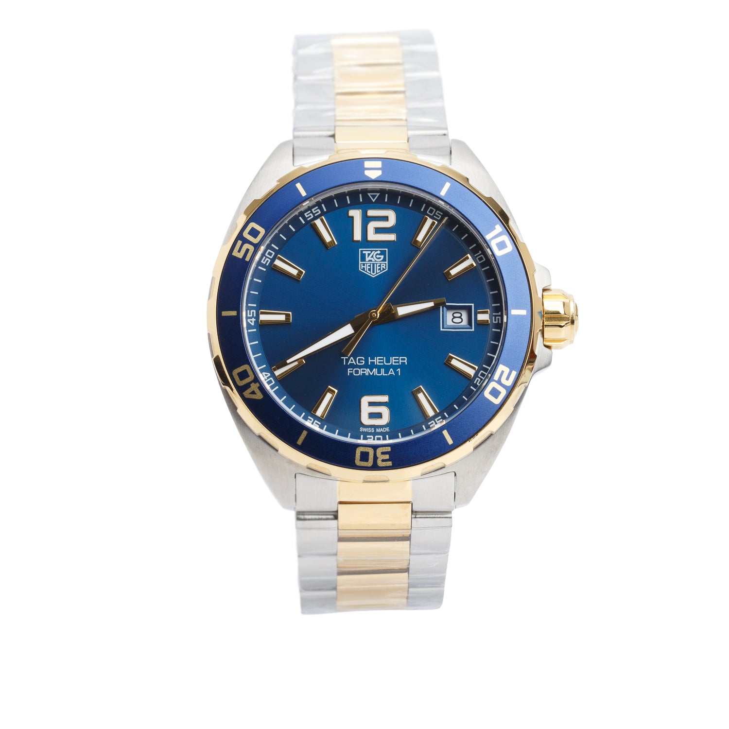 Tag Heuer Two-Tone Stainless Steel Formula 1 41 MM Quartz Watch Blue Dial WAZ1120 w/ Box